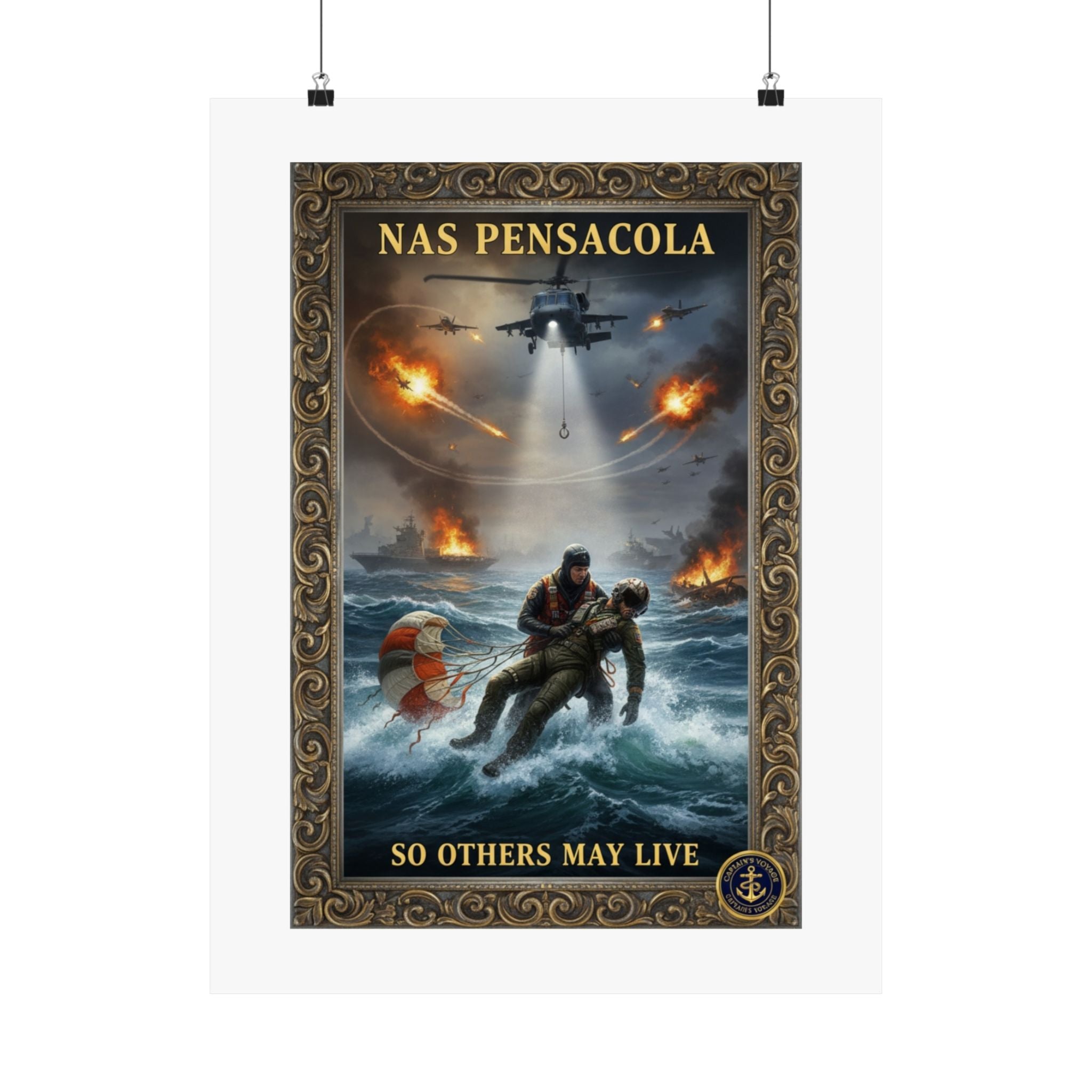 NAS Pensacola Rescue Poster — "So Others May Live" Matte Vertical Poster