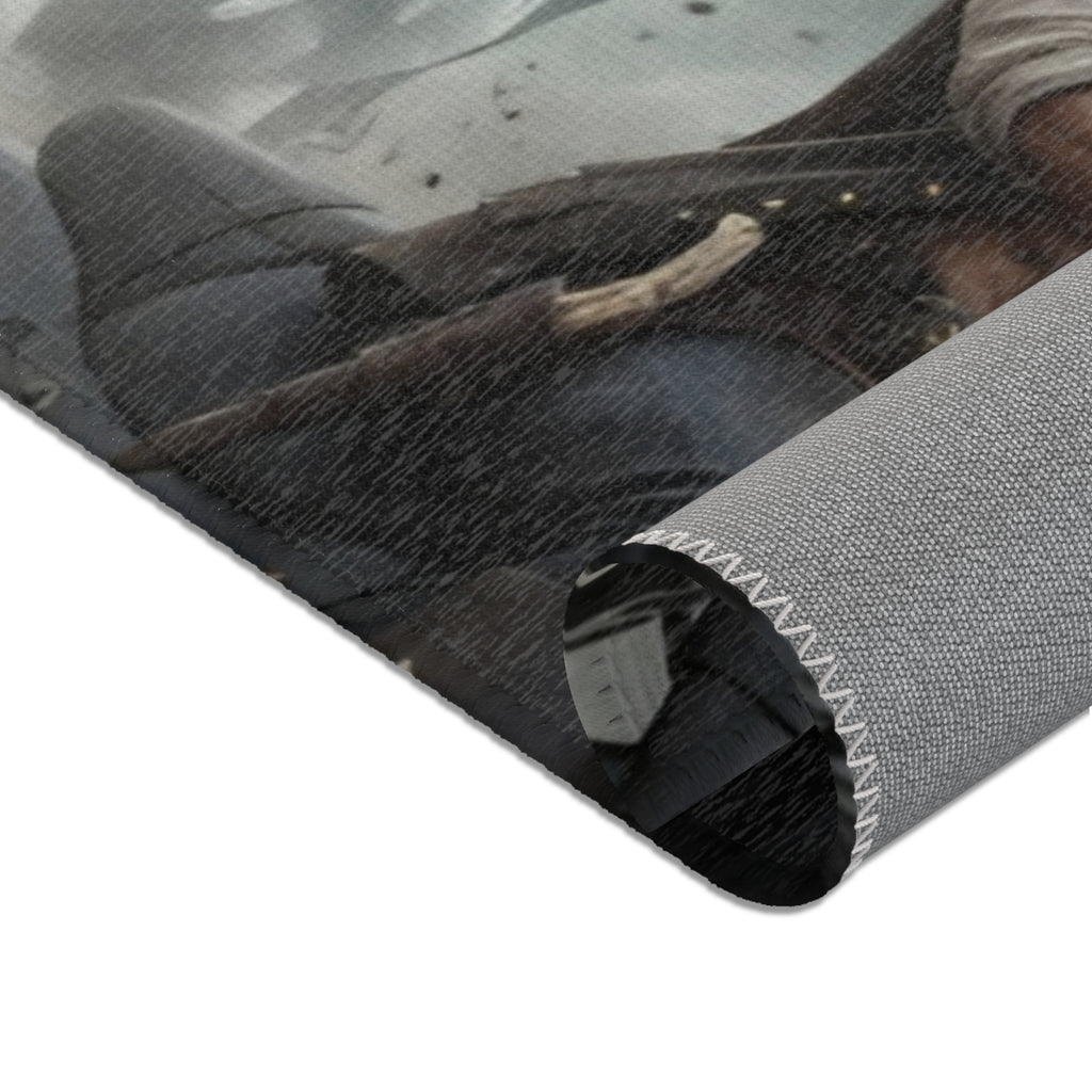 Captain's Voyage Area Rug — Biker Pirate Storm Scene Decorative Floor Mat