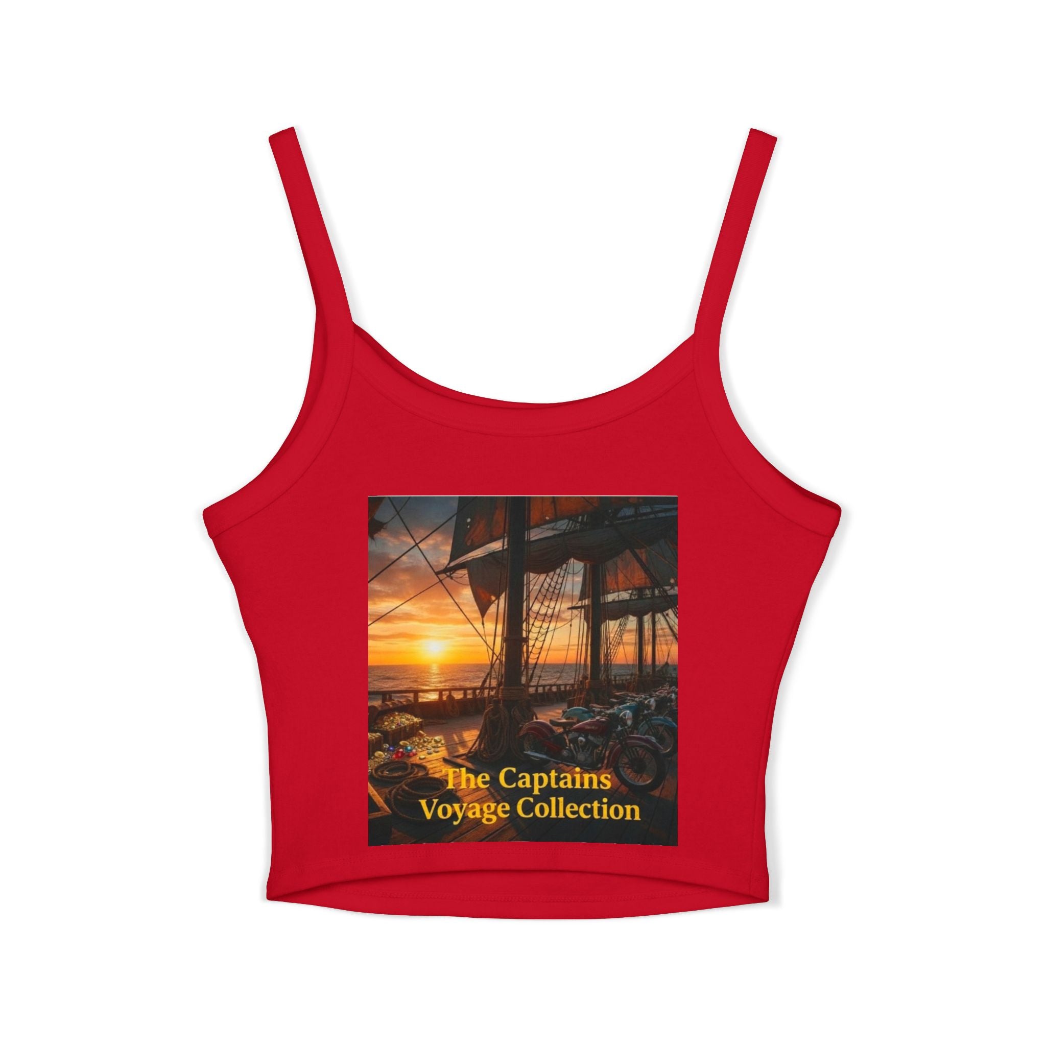 Captain’s Voyage Crop Tank Top — The Captain’s Voyage Collection Motorcycle & Nautical Sunset Design
