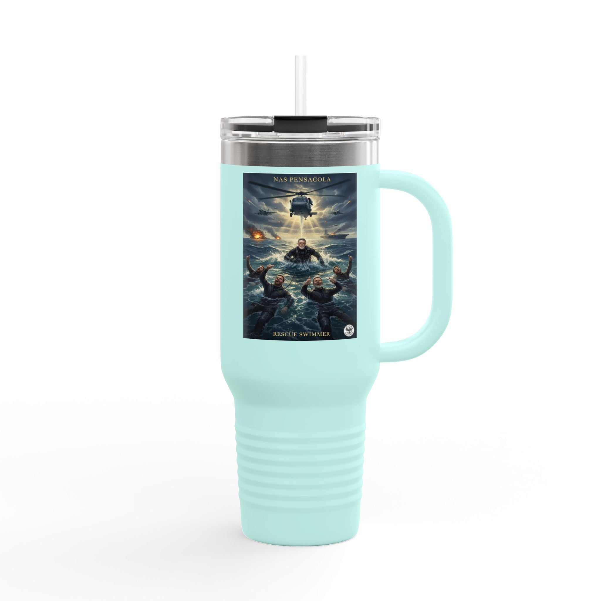 40oz Insulated Travel Mug — Ocean Storm Fantasy Art