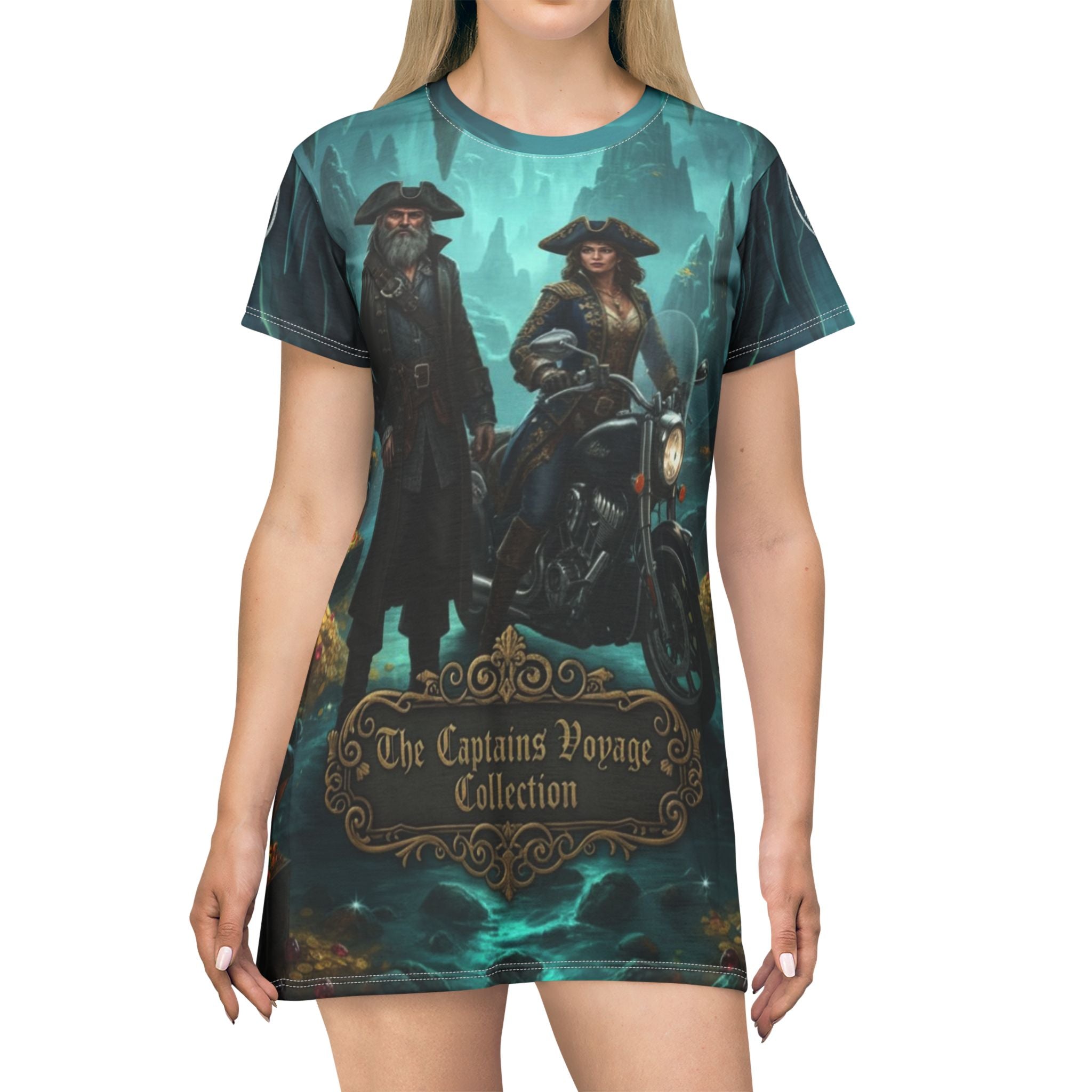 Pirate Voyage T-Shirt Dress — Captains Voyage Nautical Sailor Graphic