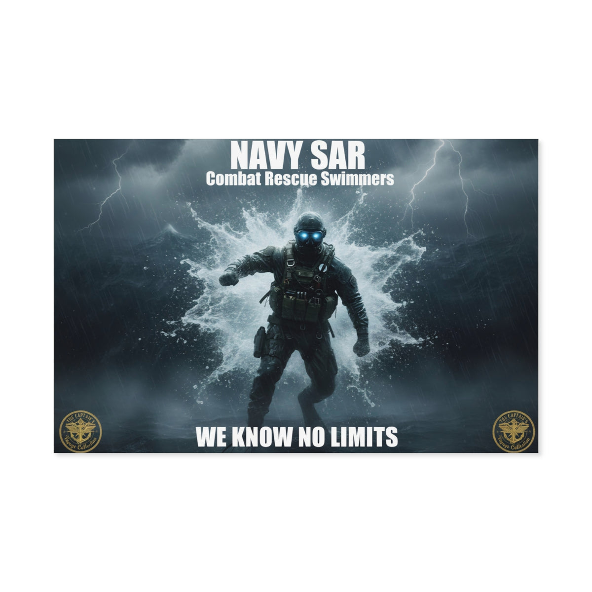 Navy SAR Combat Rescue Swimmers Poster – "We Know No Limits" Uncoated Wall Art