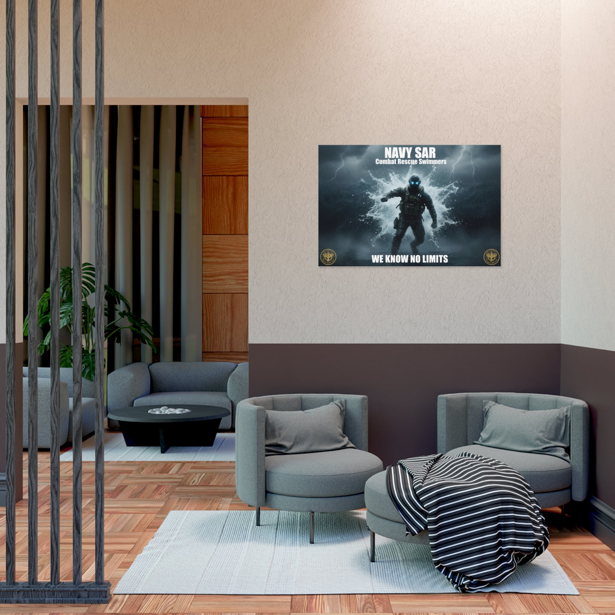 Navy SAR Combat Rescue Swimmers Poster – "We Know No Limits" Uncoated Wall Art