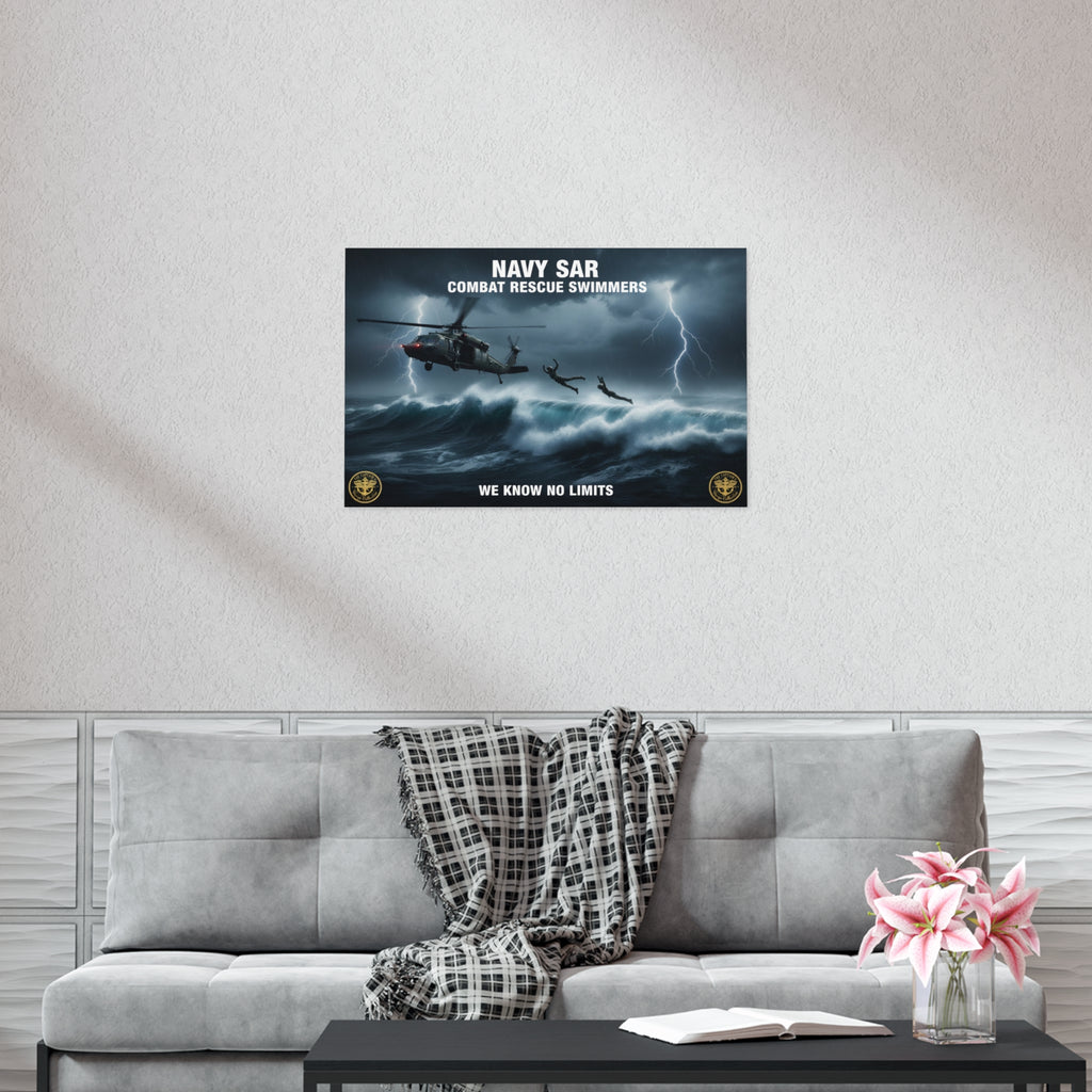 Navy SAR Combat Rescue Swimmers Poster – 'We Know No Limits'