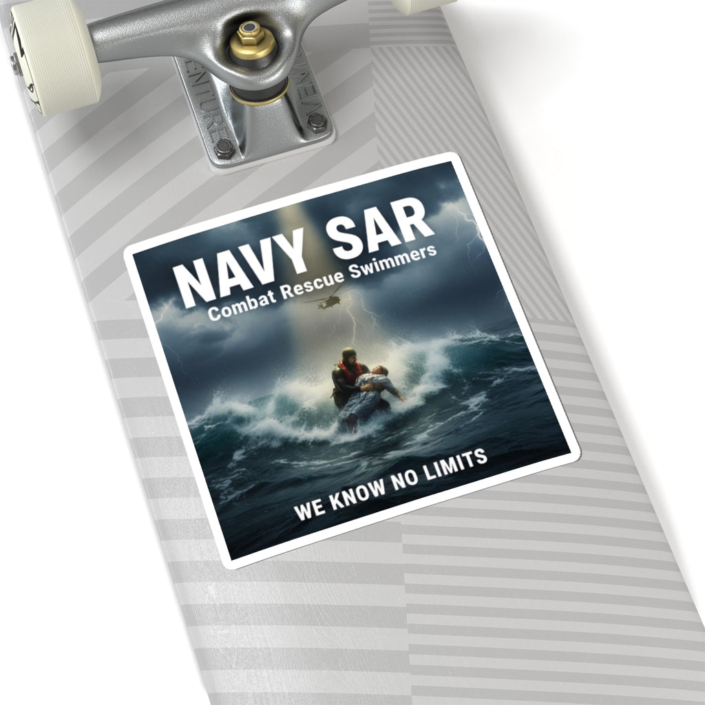 Navy SAR Kiss-Cut Sticker — "We Know No Limits" Combat Rescue Swimmers Decal