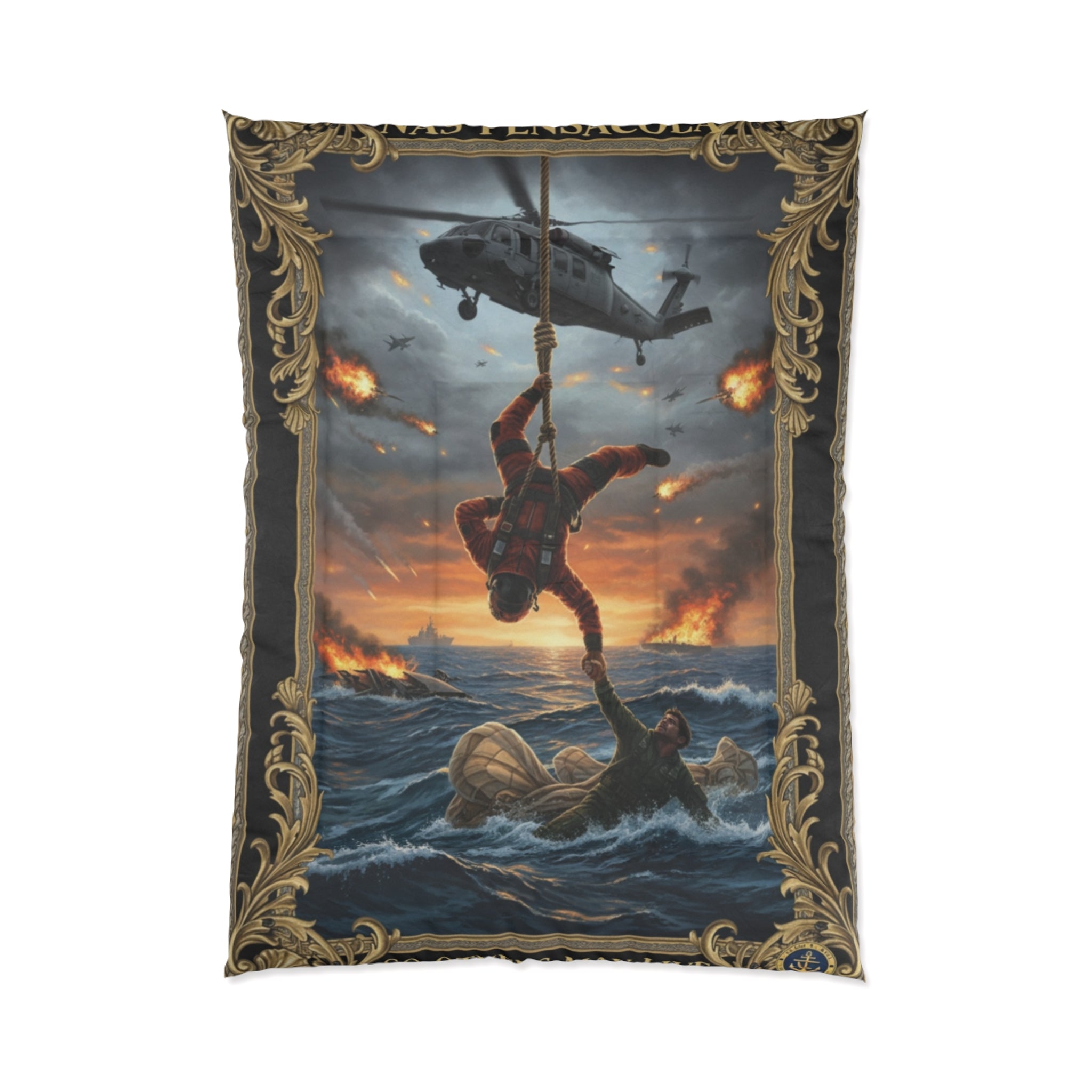 Rescue At Sea Comforter – Helicopter Navy SAR Search & Save Bedding