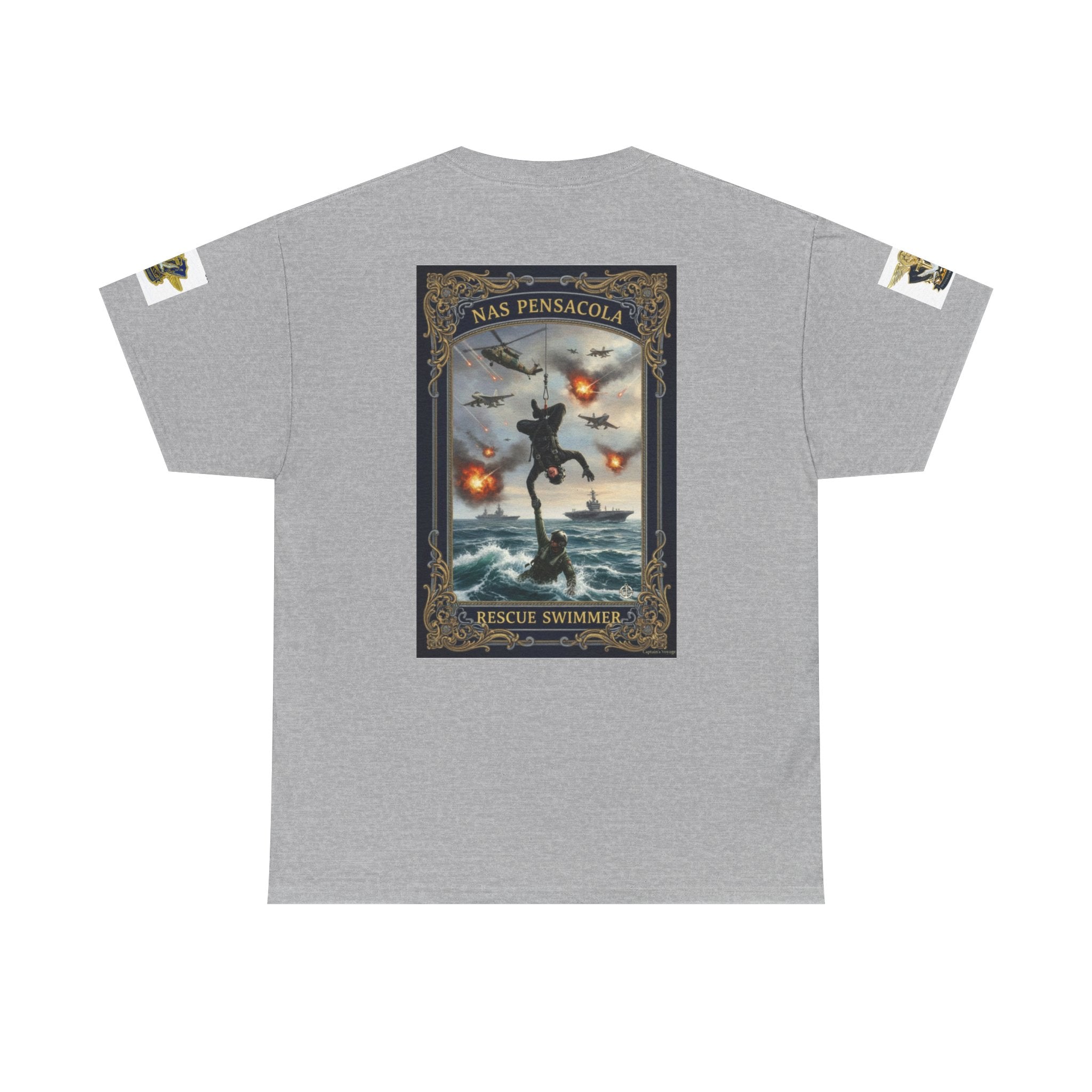 Navy Riders Club Graphic Tee — Vintage Naval Rescue Poster Shirt