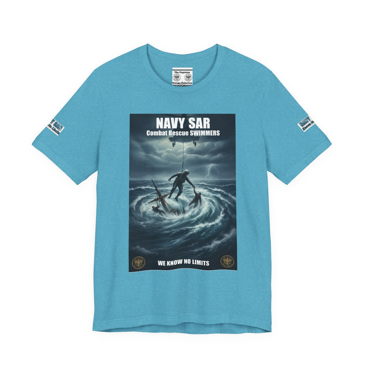 Navy SAR Combat Rescue Swimmers T-Shirt — "We Know No Limits"