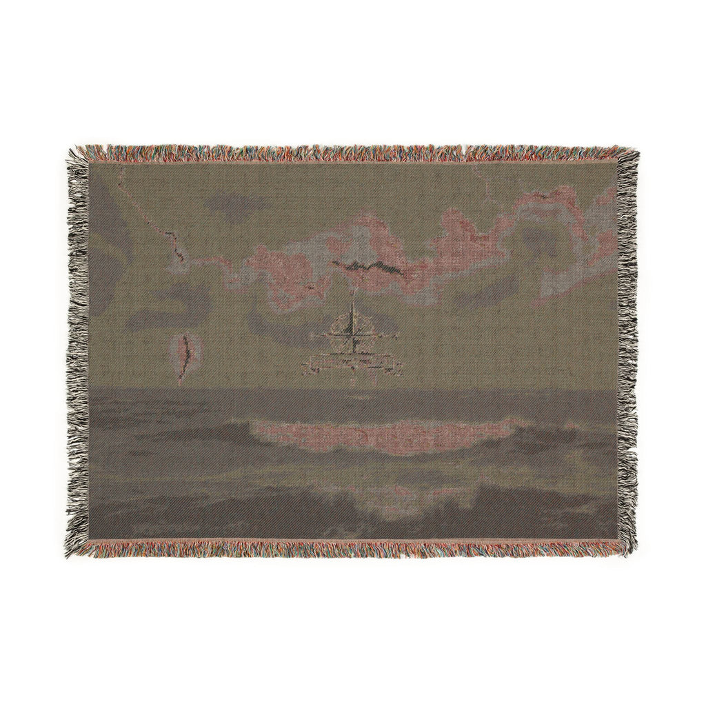 Ocean Night Woven Blanket — Nautical Ship Throw