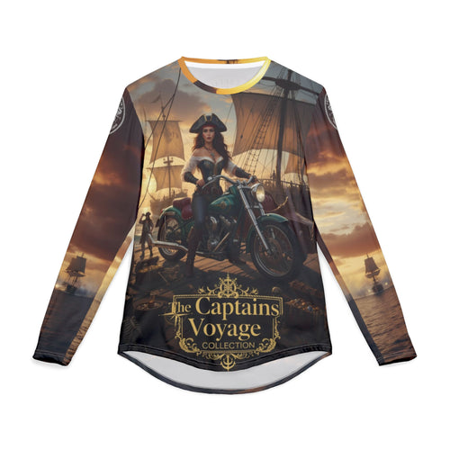 Captain's Voyage UV Long Sleeve Shirt — Nautical Pirate Motorcycle Graphic