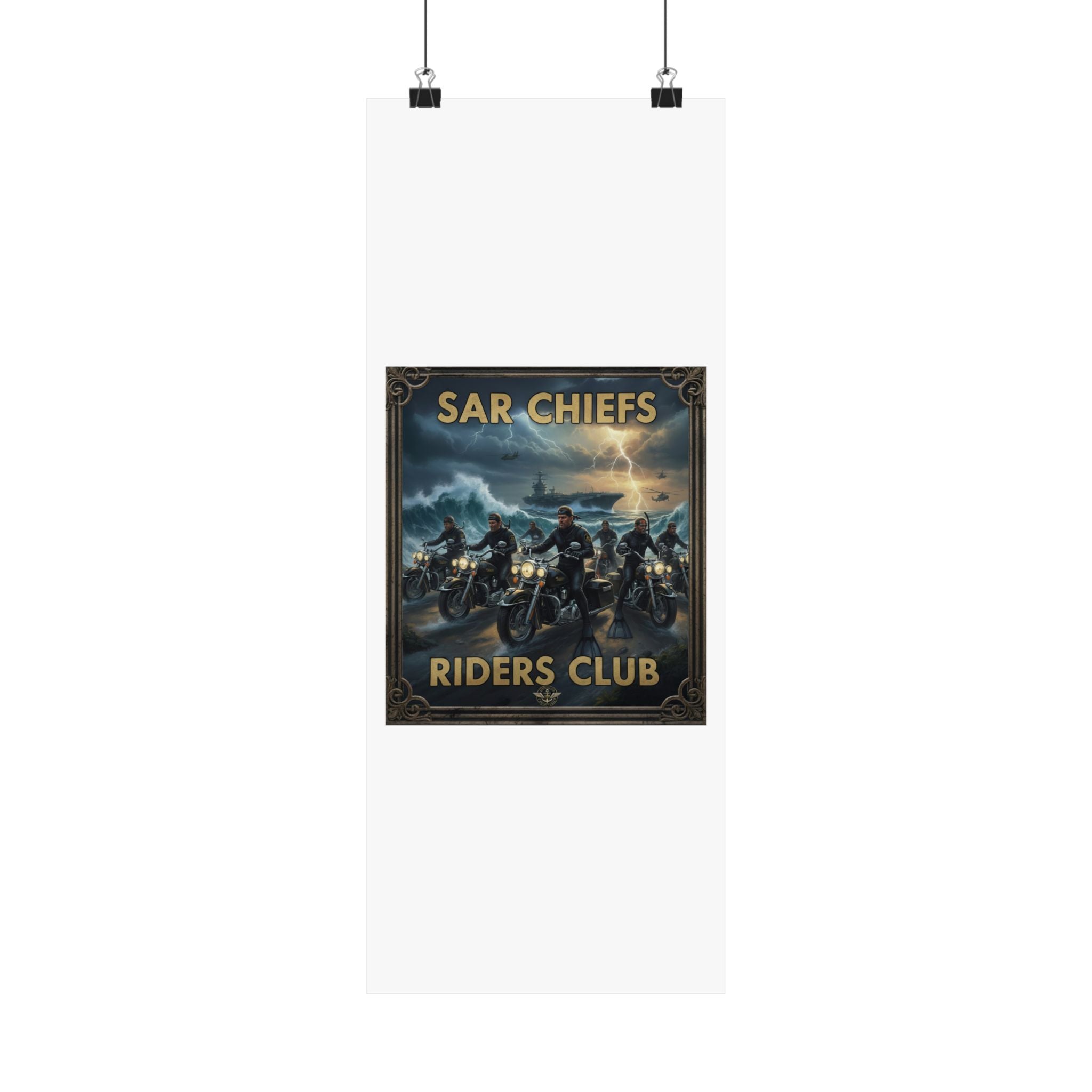 SAR Chiefs Riders Club Satin Poster – Vintage Biker Art Print (300gsm)