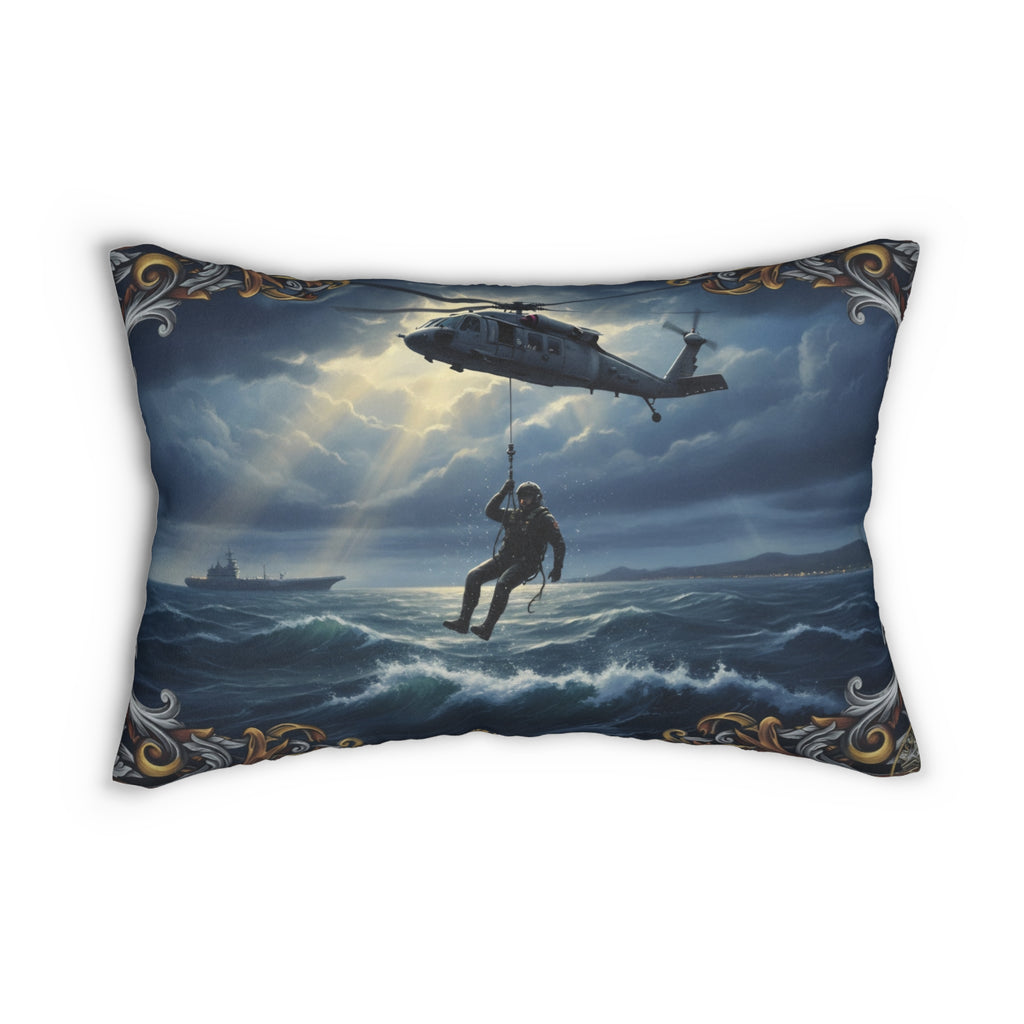 Lumbar Pillow — Navy Rescue & Carrier Aviation Scene