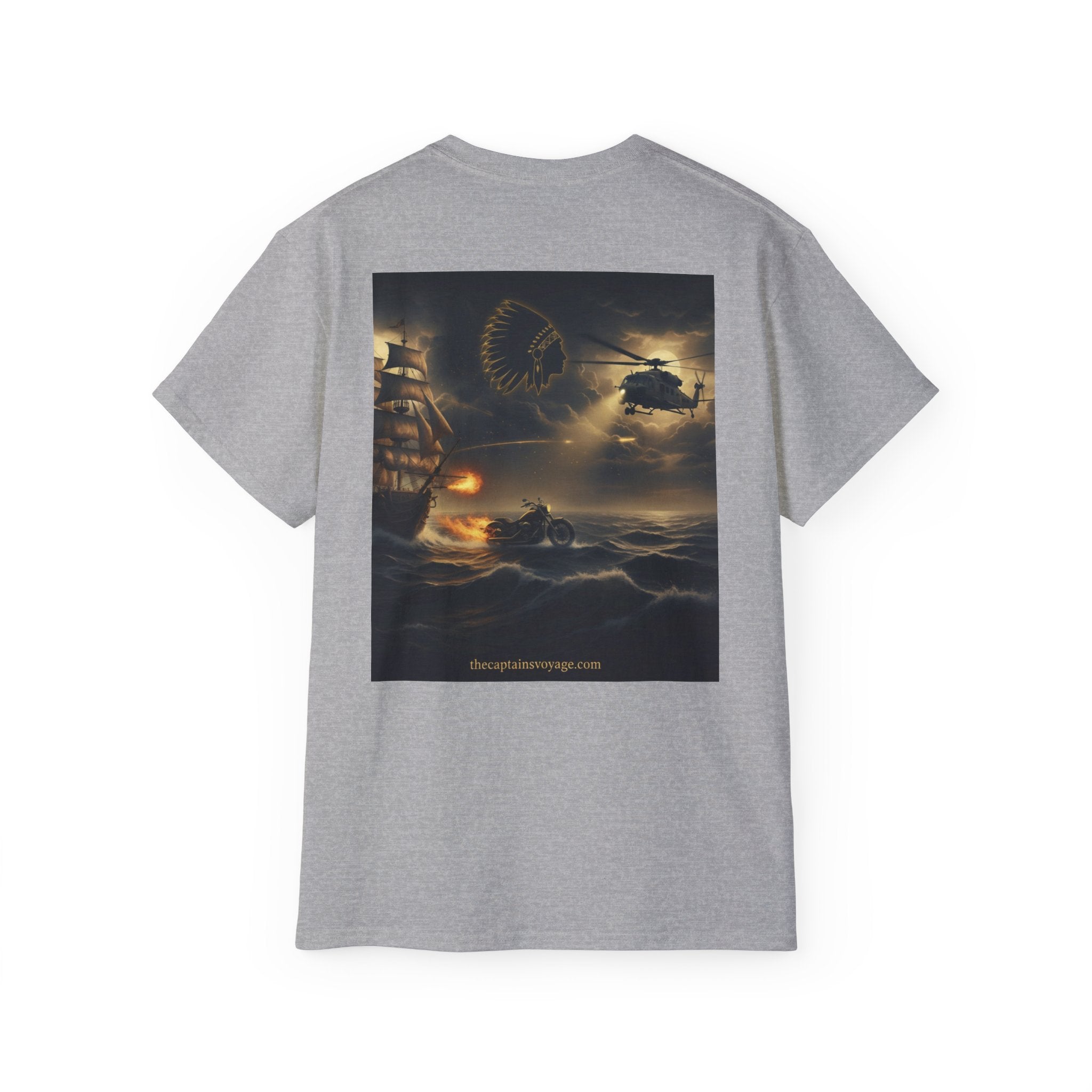 Pirate Ship Sunset Tee – Nautical Pirate Skull Graphic T-Shirt