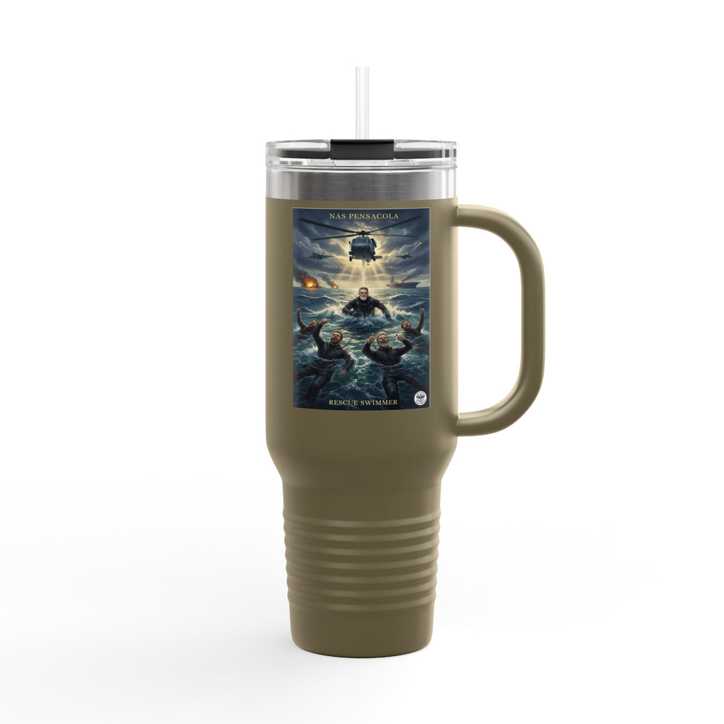 40oz Insulated Travel Mug — Ocean Storm Fantasy Art