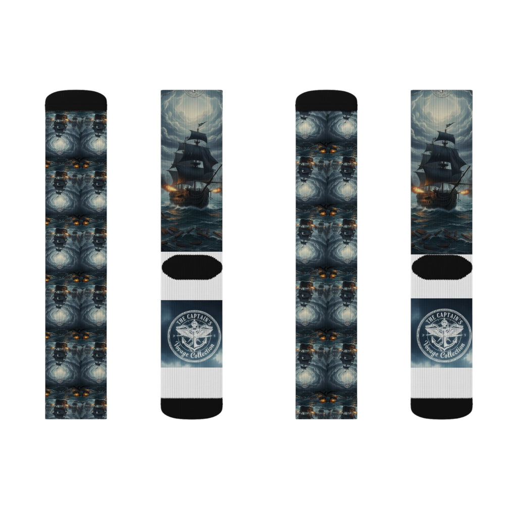 Pirate Ship Sublimation Socks — Nautical Ghost Ship Crew Socks