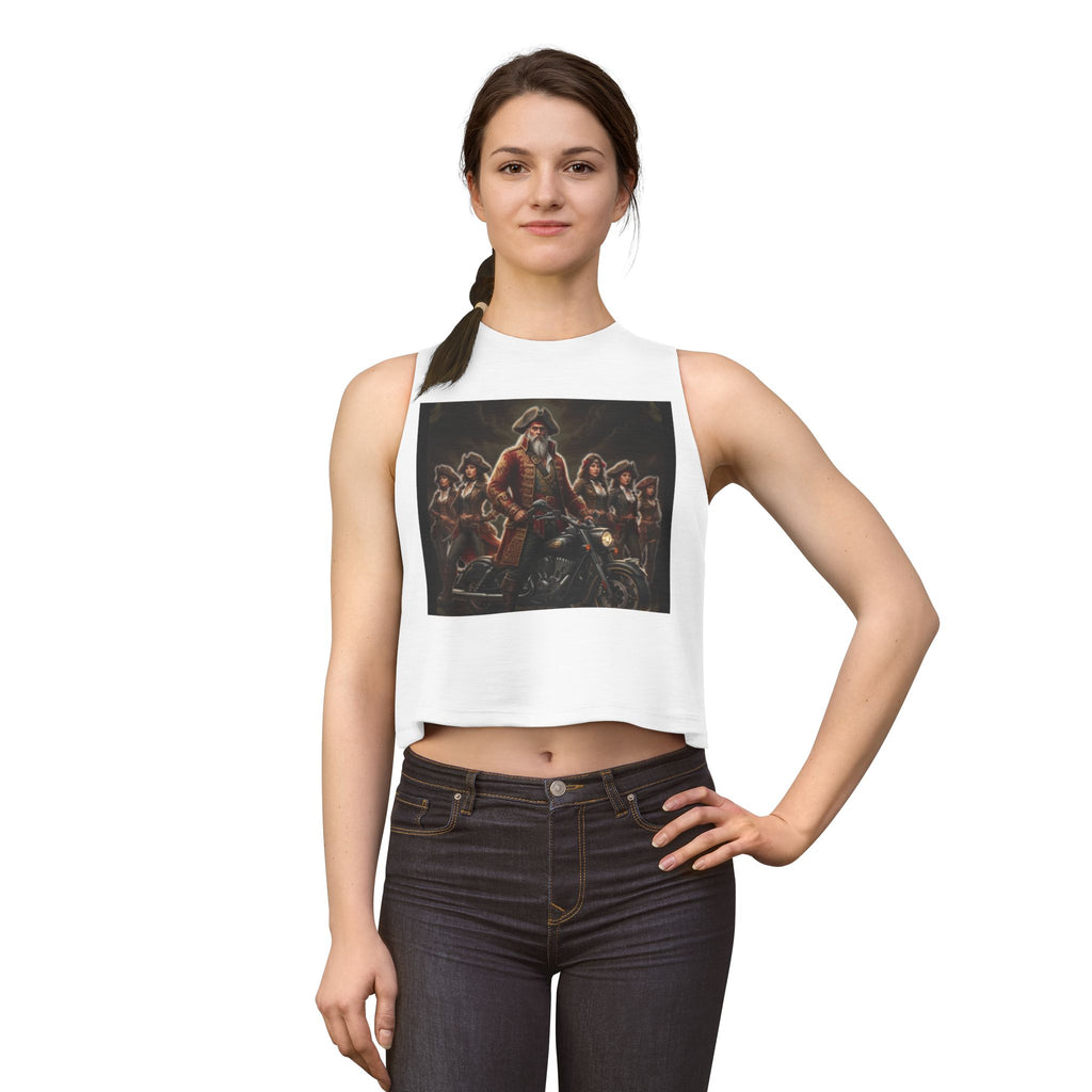 Women's Crop Top — Vintage Pirate Crew Motorcycle Graphic