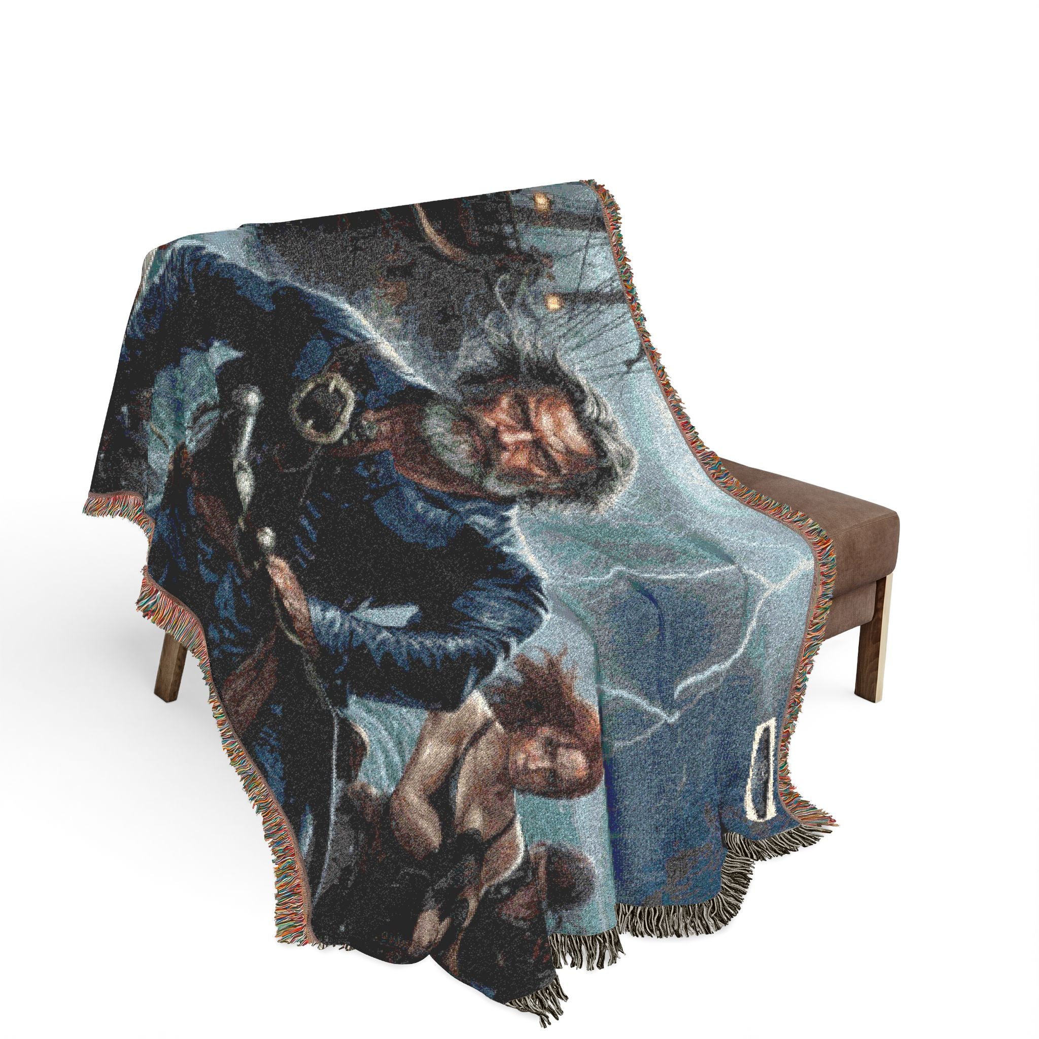 Pirate Captain Woven Blanket — Nautical Storm Ship Crew Throw