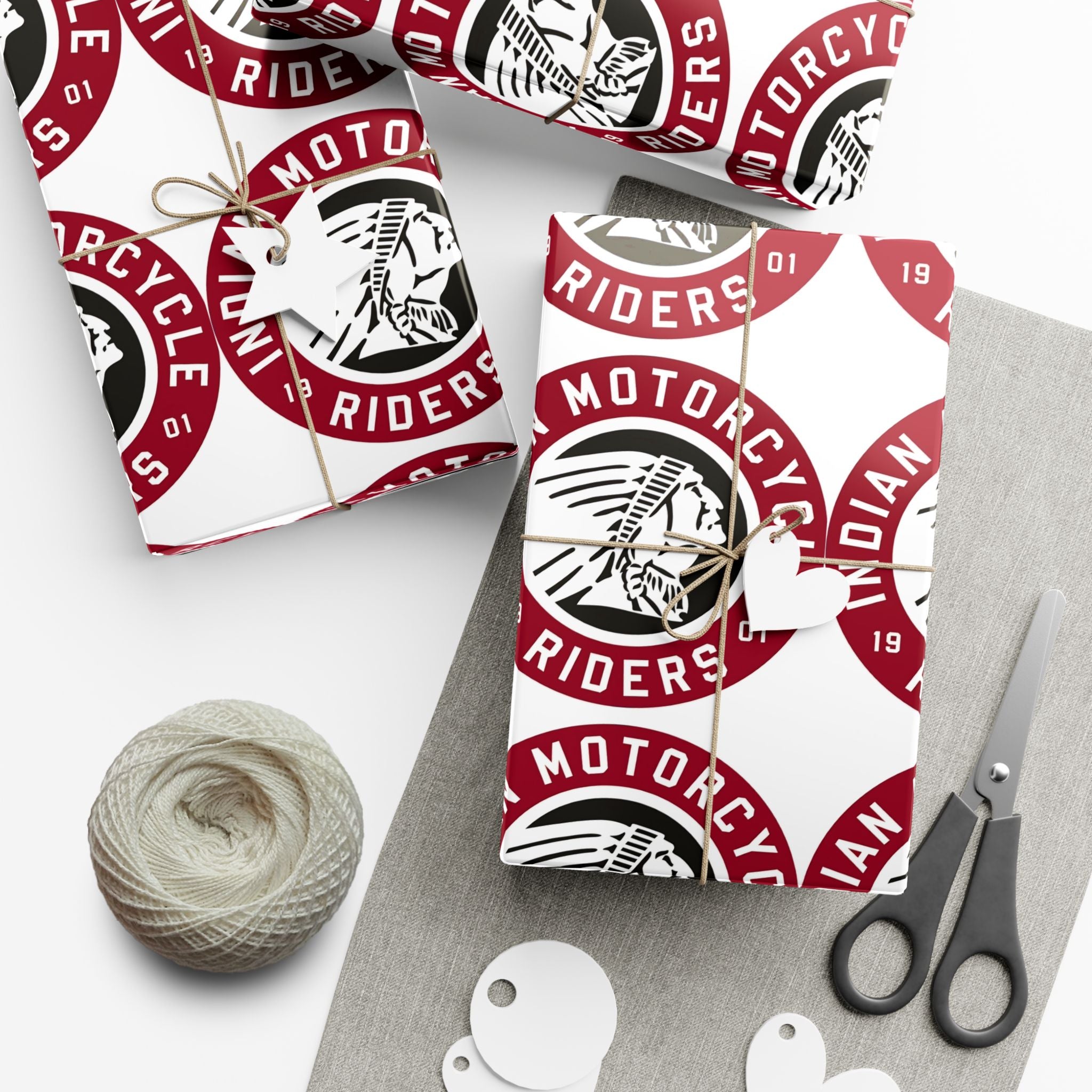 Gift Wrap Paper — Vintage Motorcycle Riders Logo Wrapping Paper