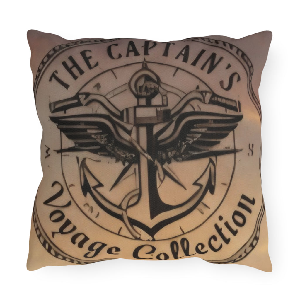 Pirate Captain Outdoor Pillow – Nautical Voyage Anchor Throw Cushion
