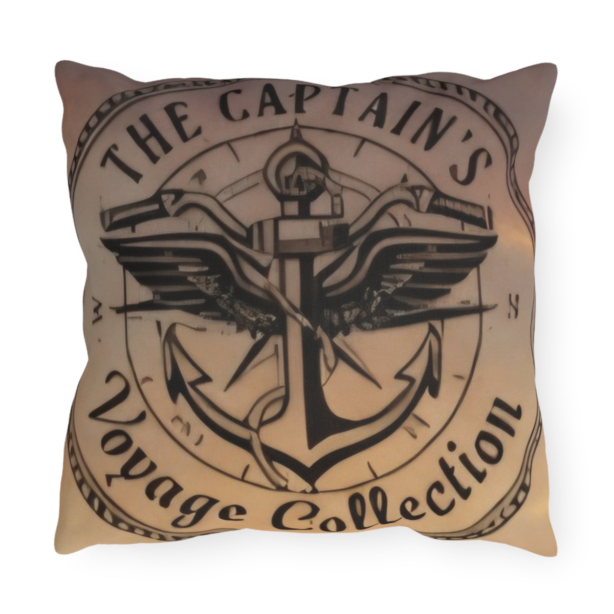 Pirate Captain Outdoor Pillow – Nautical Voyage Anchor Throw Cushion
