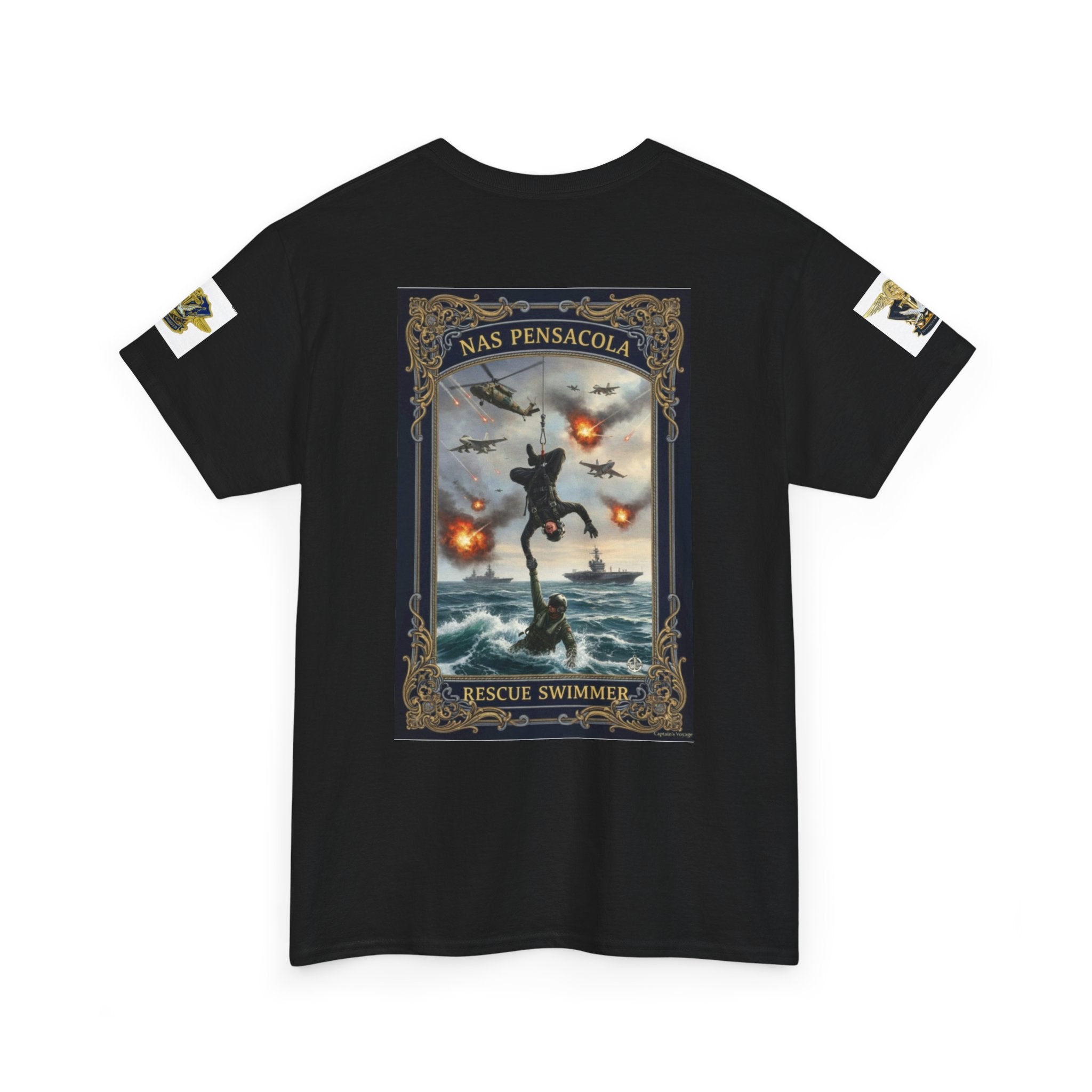 Navy Riders Club Graphic Tee — Vintage Naval Rescue Poster Shirt