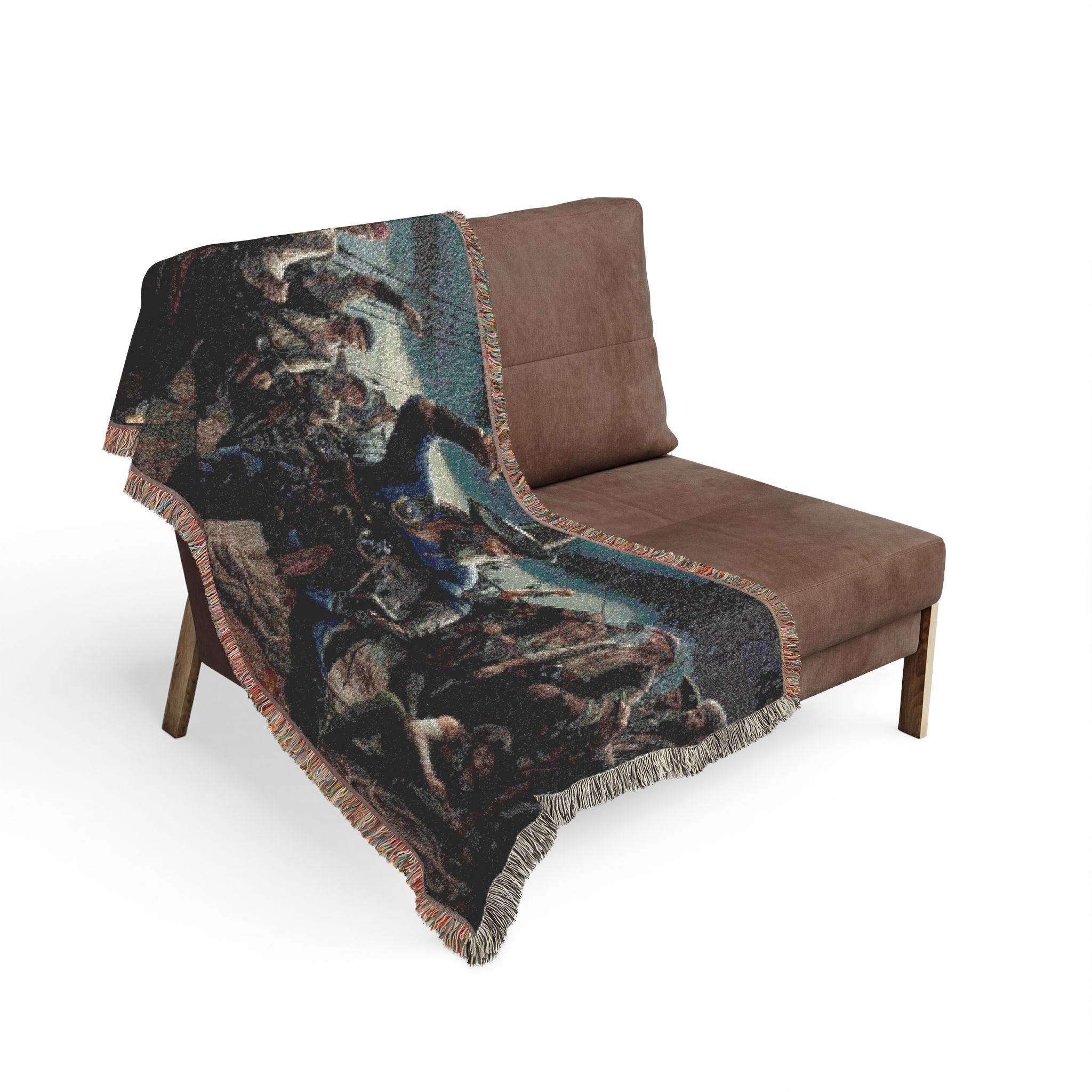 Western Dance Party Woven Blanket — Cowboy Dance Scene Throw
