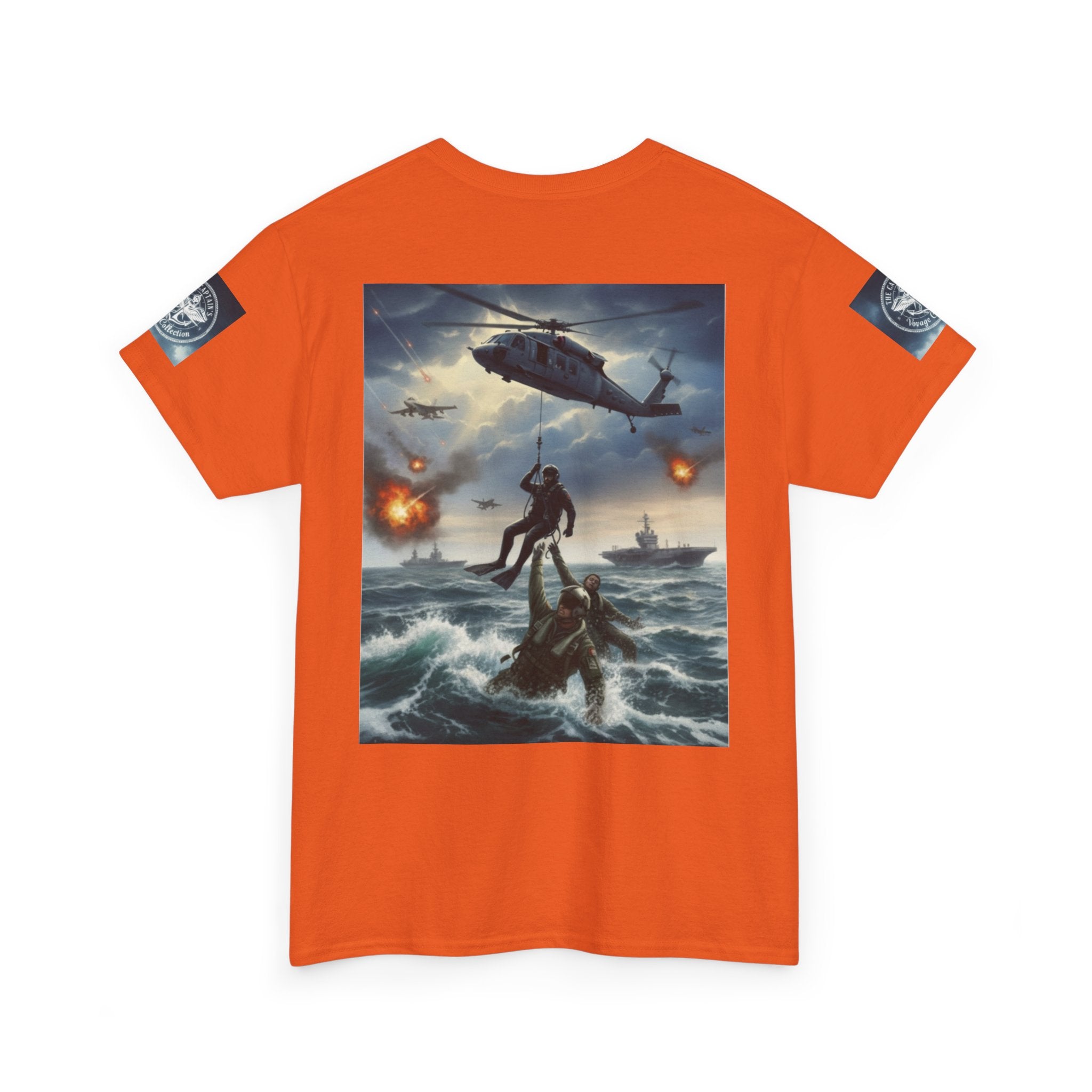 Navy Search & Rescue Graphic Tee — SAR Helicopter Rescue Scene
