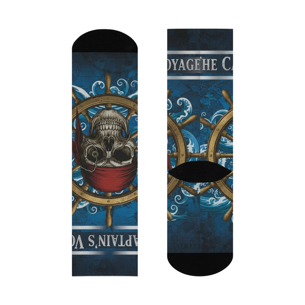 Captain’s Voyage Skull Nautical Crew Socks