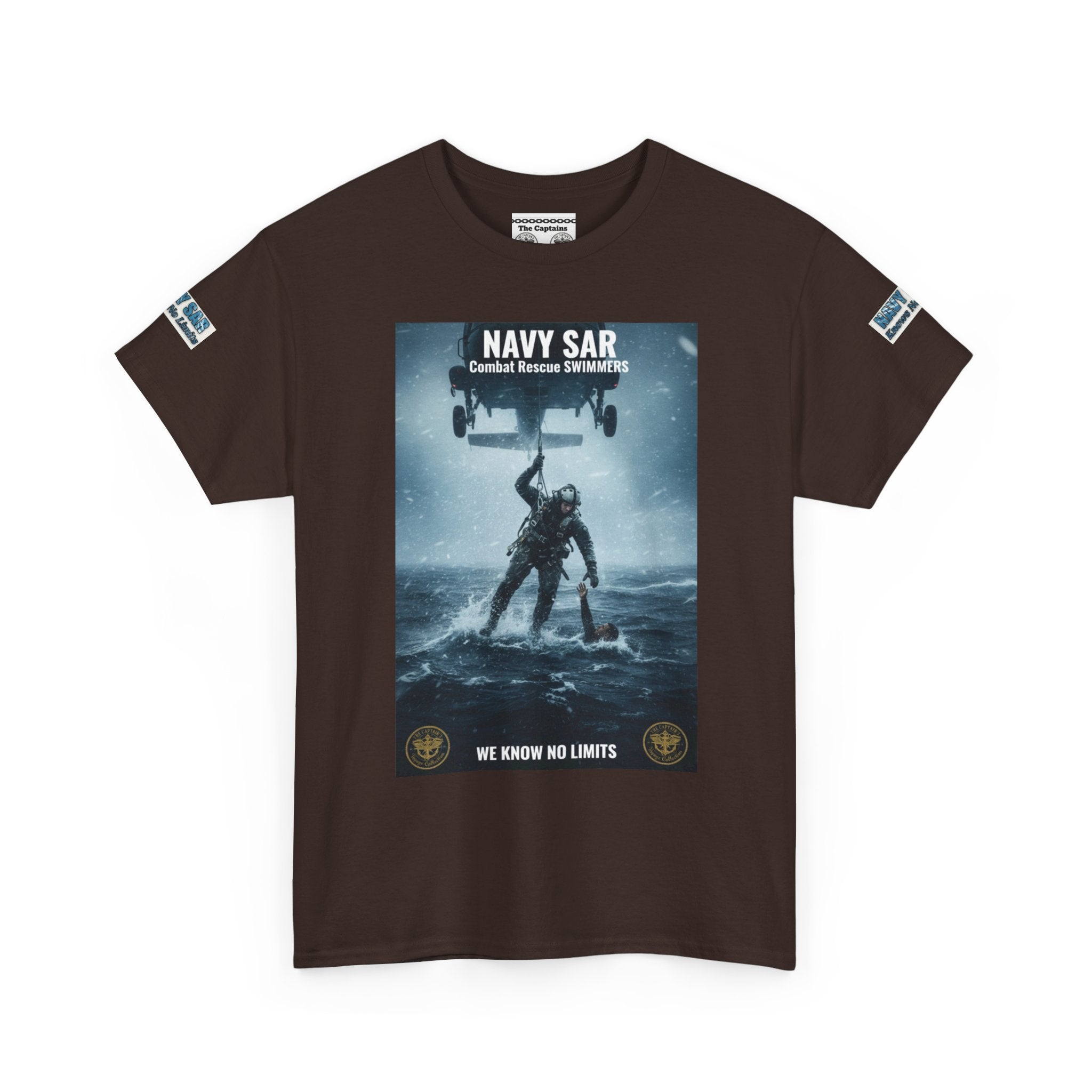 Navy SAR Combat Rescue Swimmers T‑Shirt — "We Know No Limits"