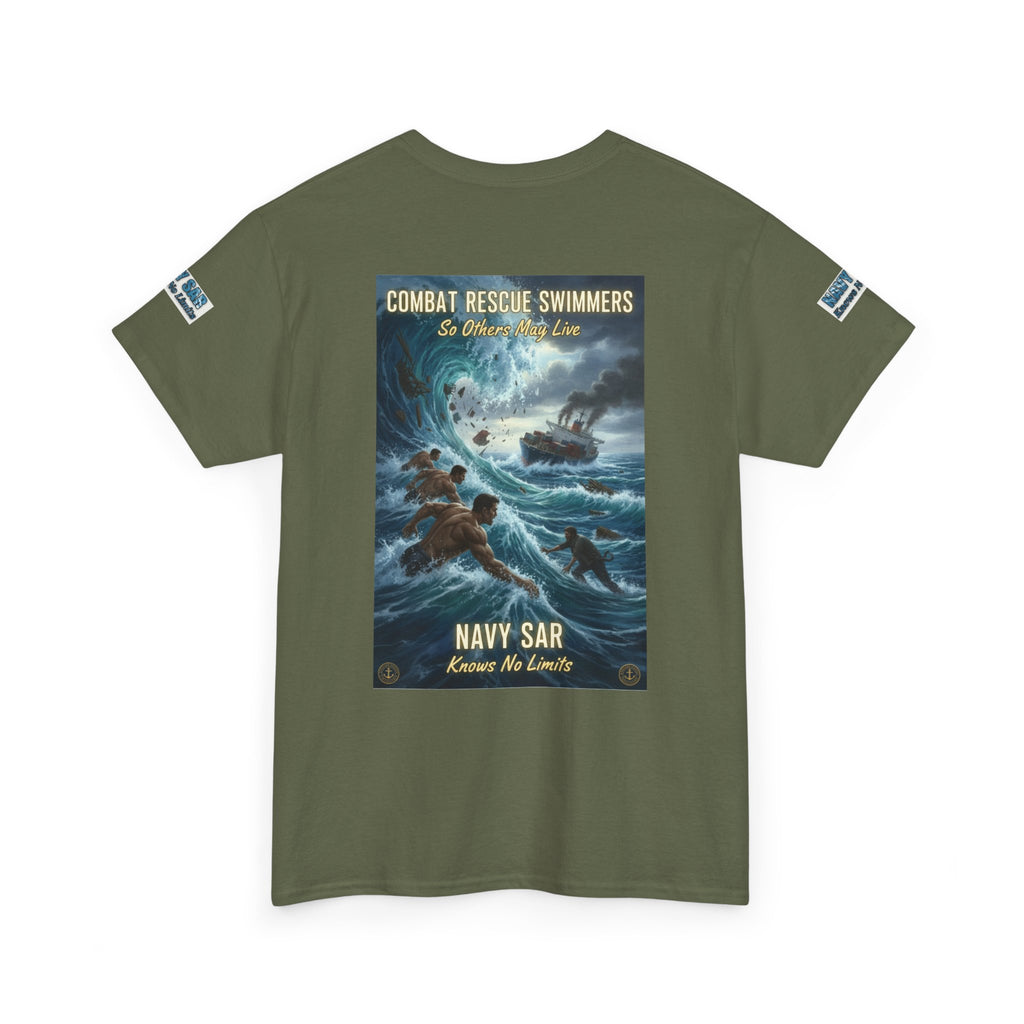 Navy SAR Combat Rescue Swimmers T‑Shirt — "We Know No Limits"