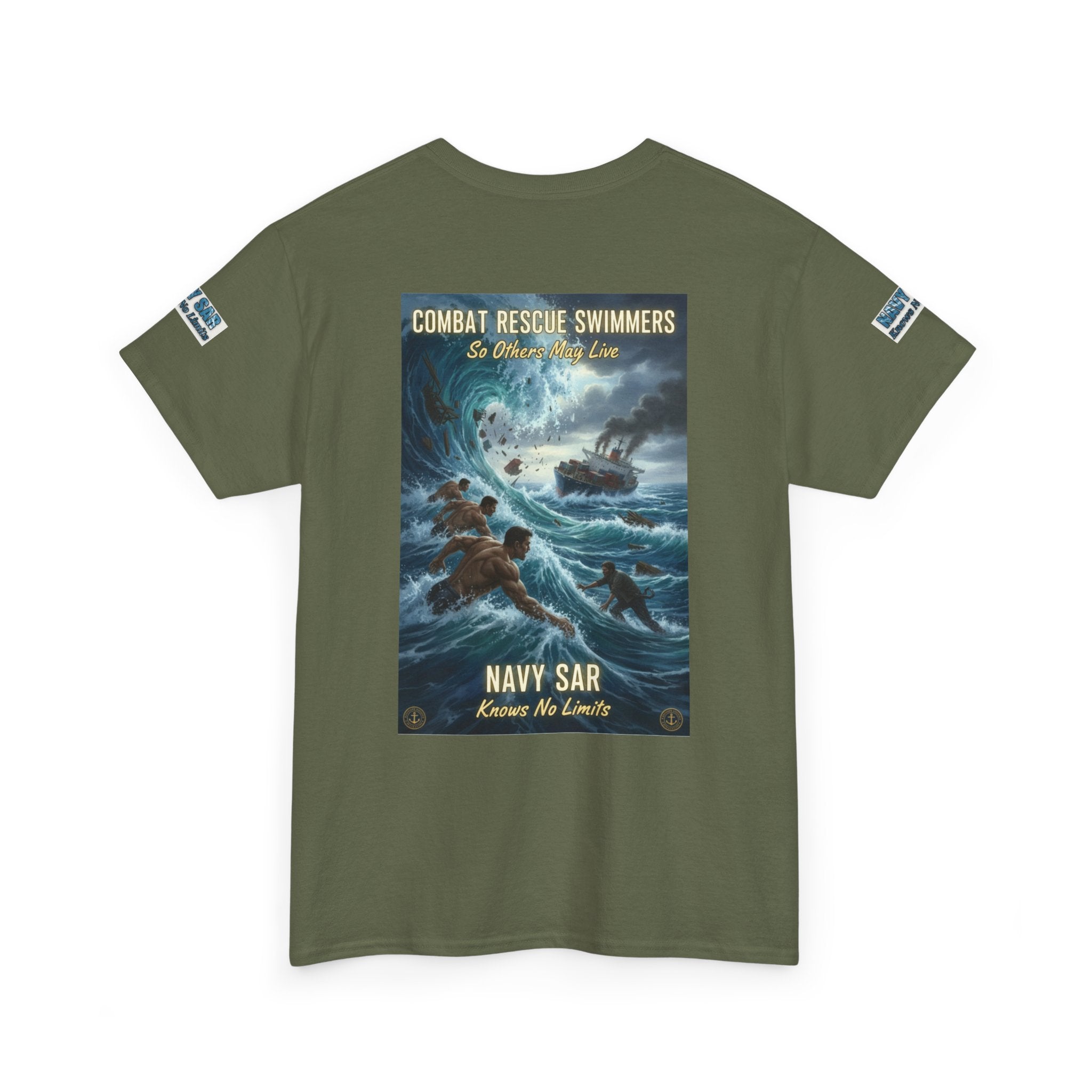 Navy SAR Combat Rescue Swimmers T‑Shirt — "We Know No Limits"