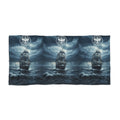 Nautical Storm Ship Beach Towel — Dark Sailing Voyage Design