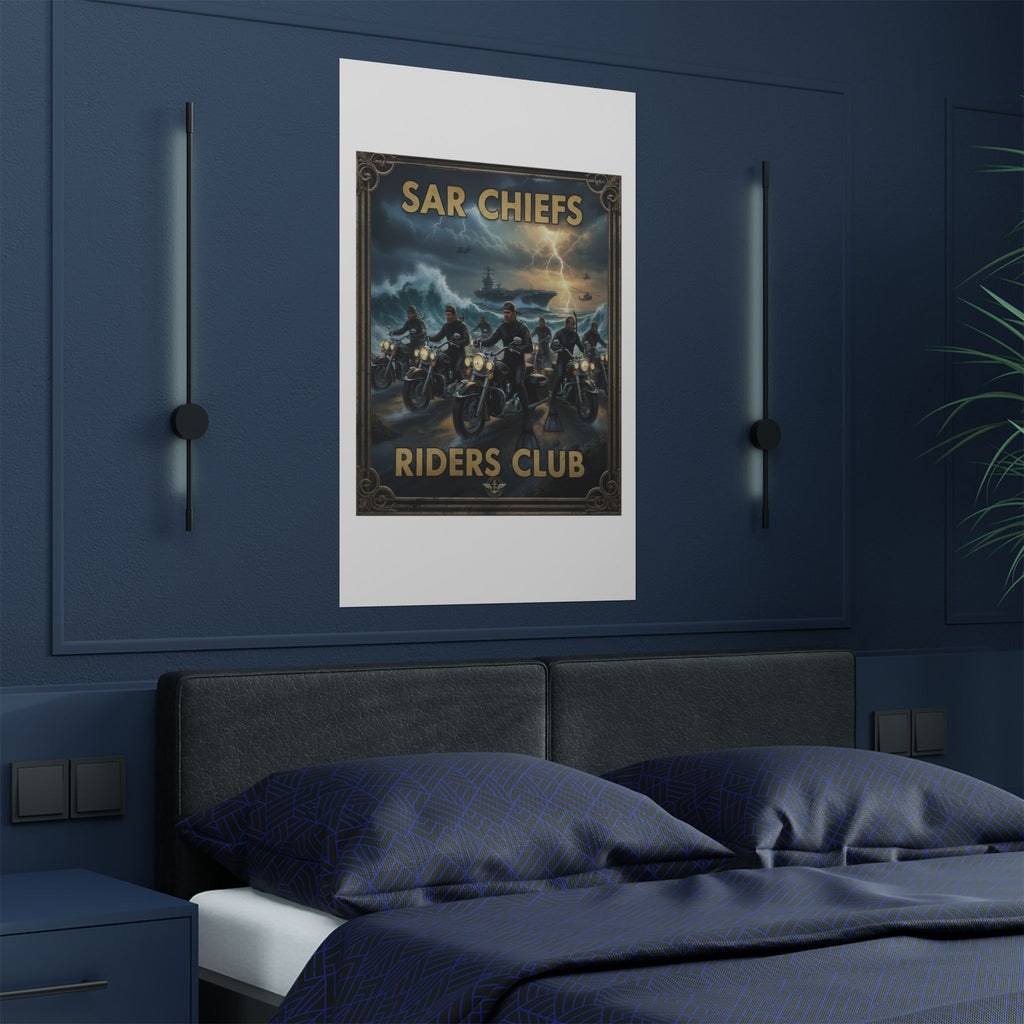 SAR Chiefs Riders Club Satin Poster – Vintage Biker Art Print (300gsm)