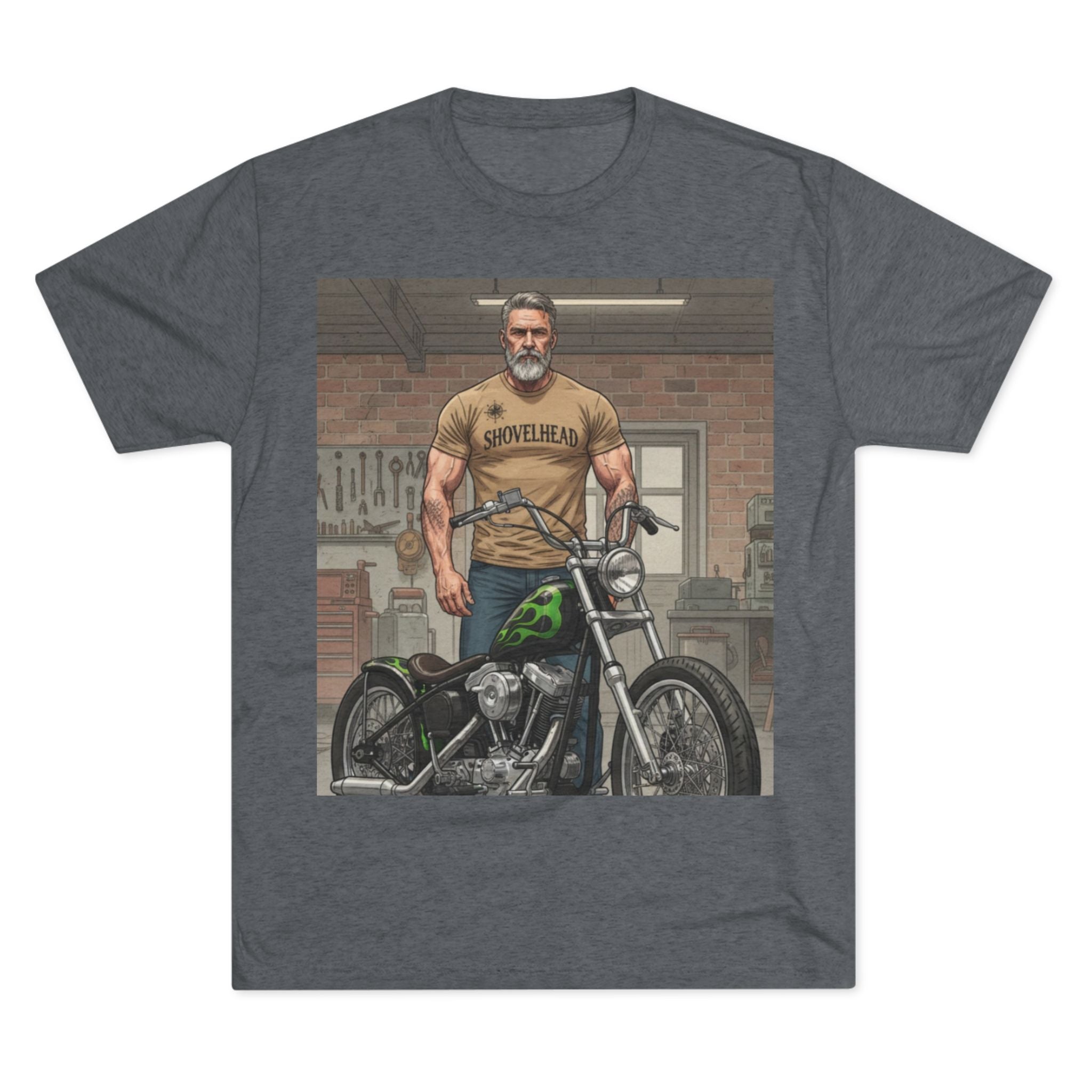 Vintage Biker Garage Tee — 'Somewhere' Motorcycle Illustration T-Shirt