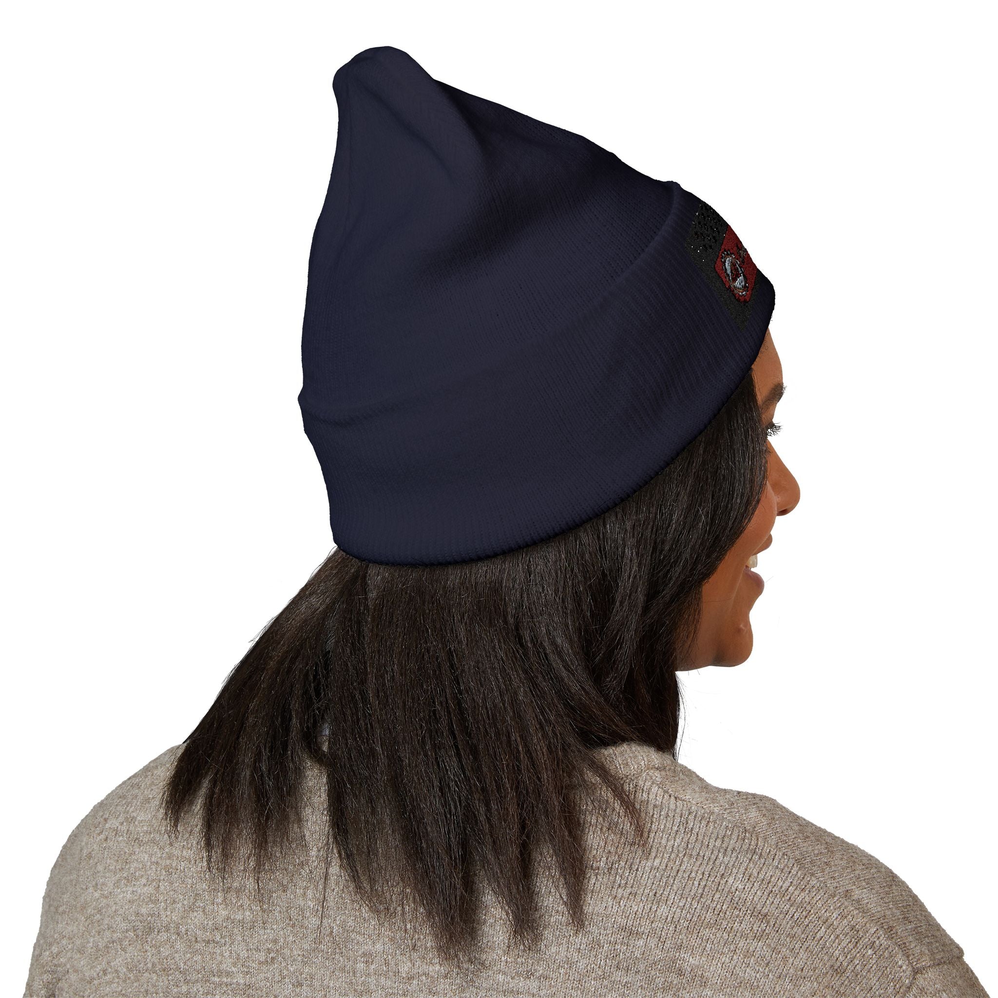 Retro Cassette Embroidered Beanie — Vintage Music Knit Hat