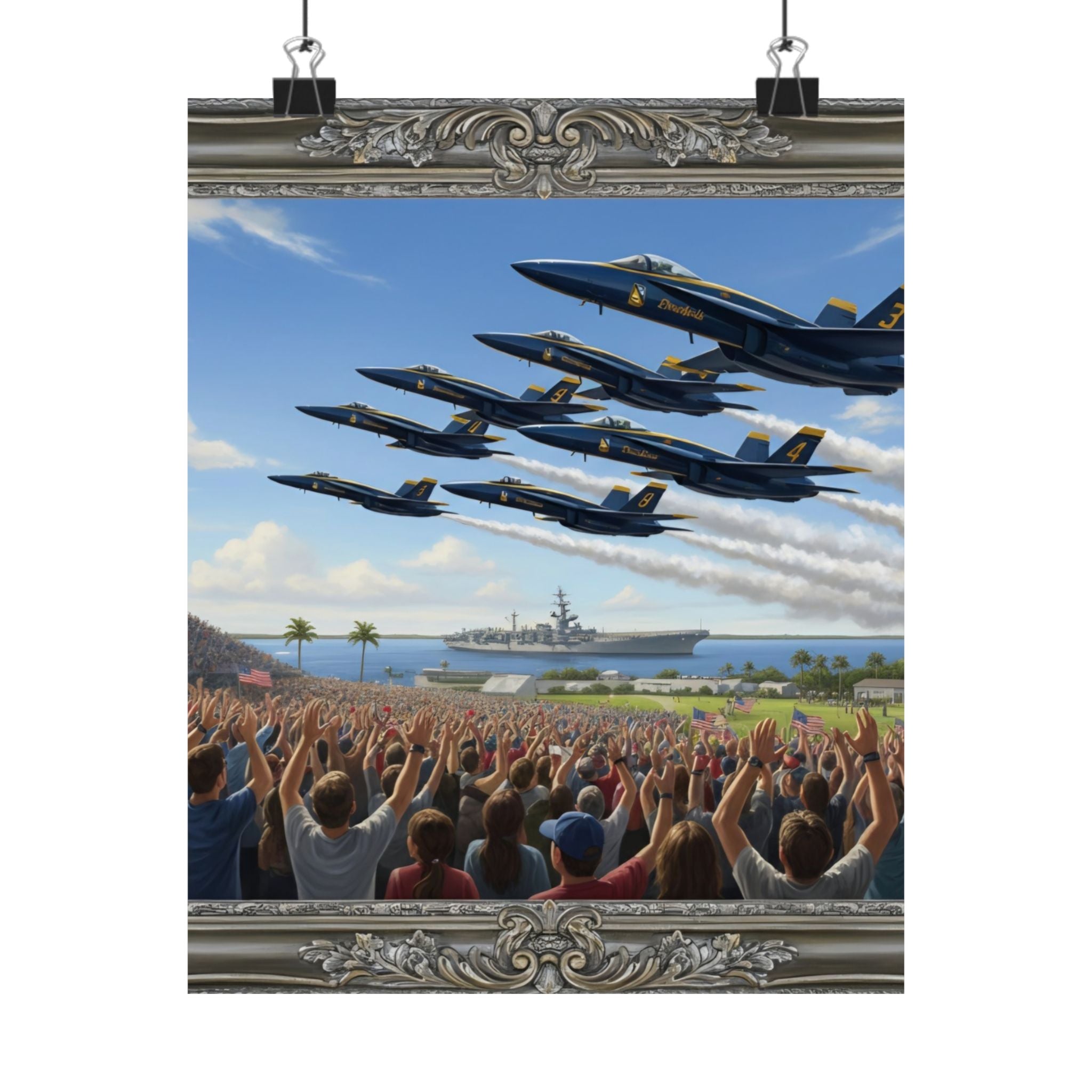 Airshow Navy Blue Angels Poster — Matte Vertical Aviation Print