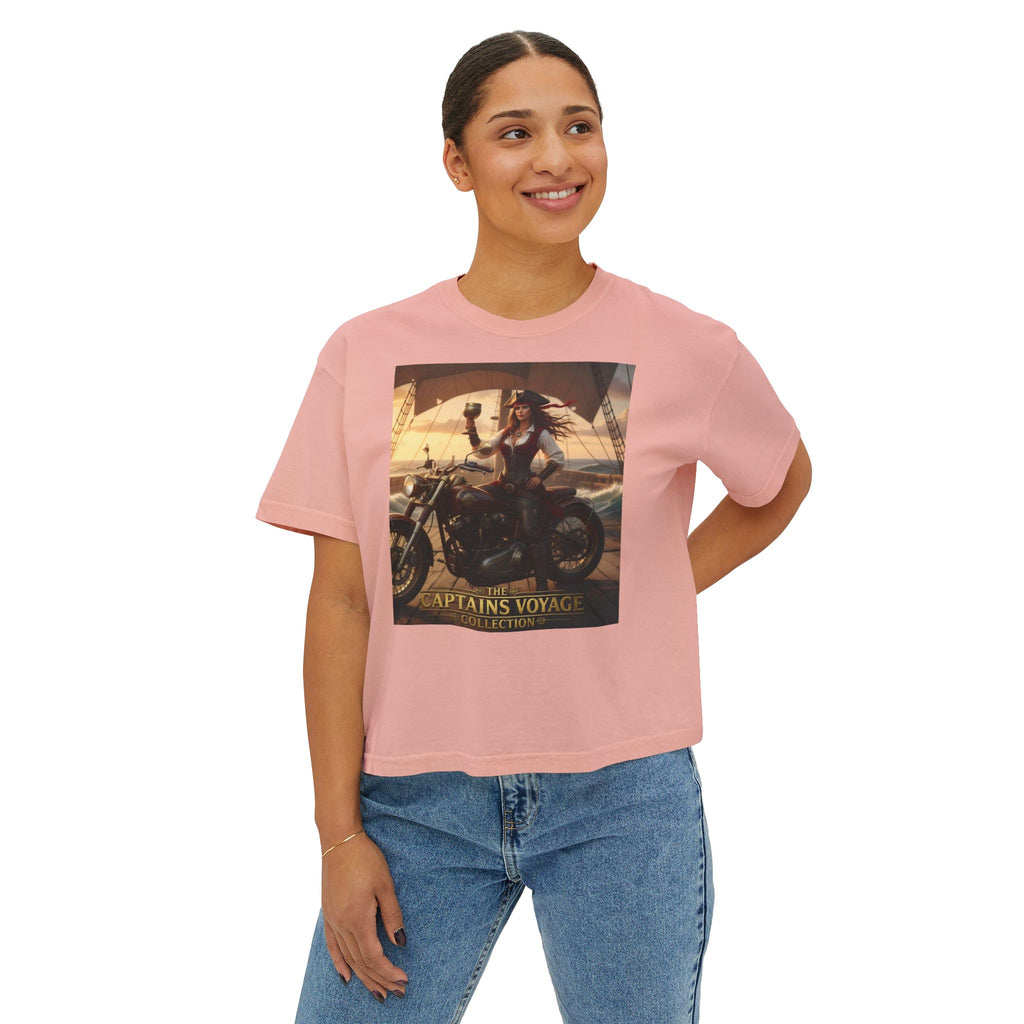 Boxy Tee — Captains Voyage Vintage Motorcycle & Sailing Graphic