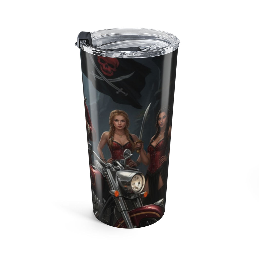 Pirate Biker 20oz Tumbler – Vintage Captain & Motorcycle Travel Cup