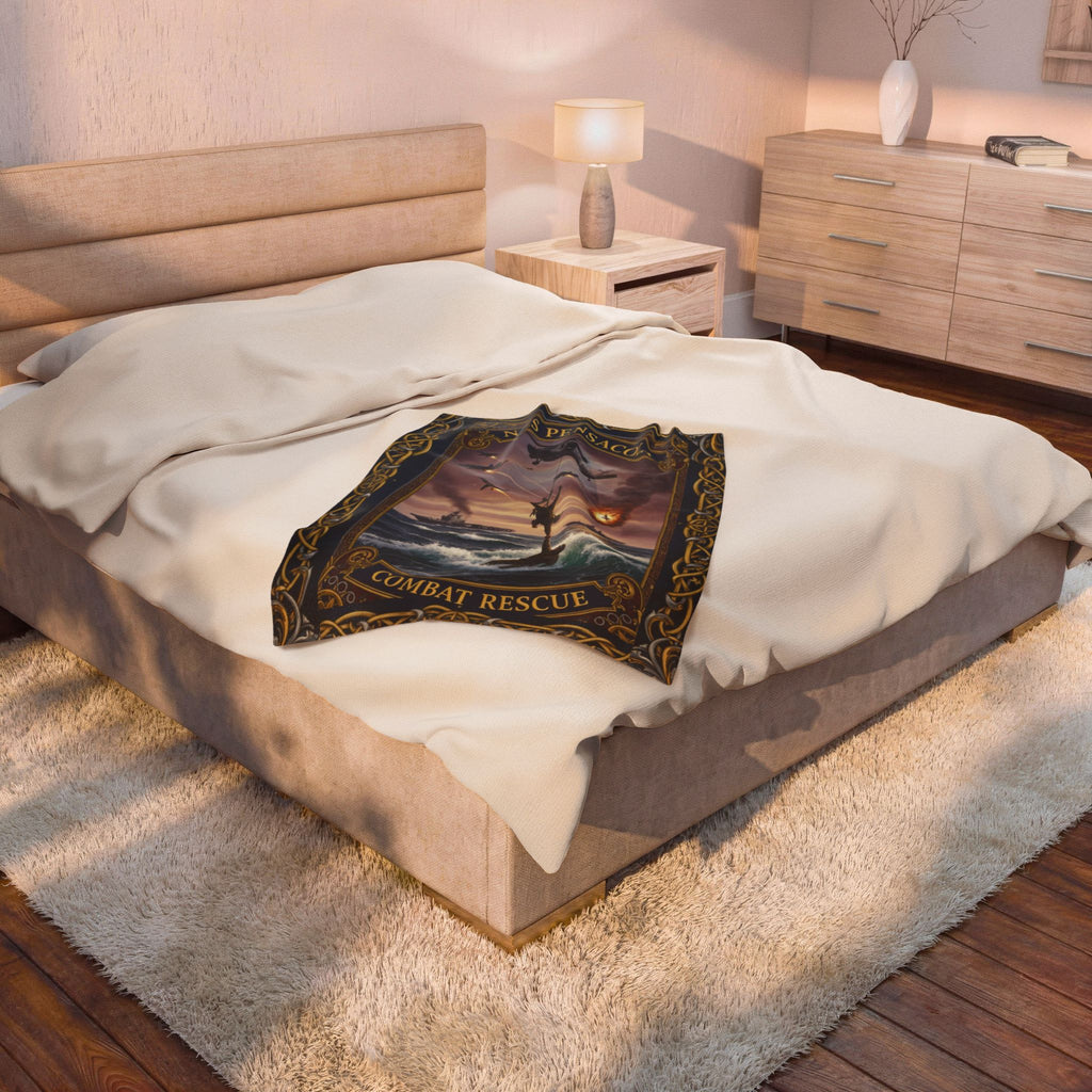 NAS Pensacola Military Velveteen Plush Blanket — Navy SEAL Boarding Action Design