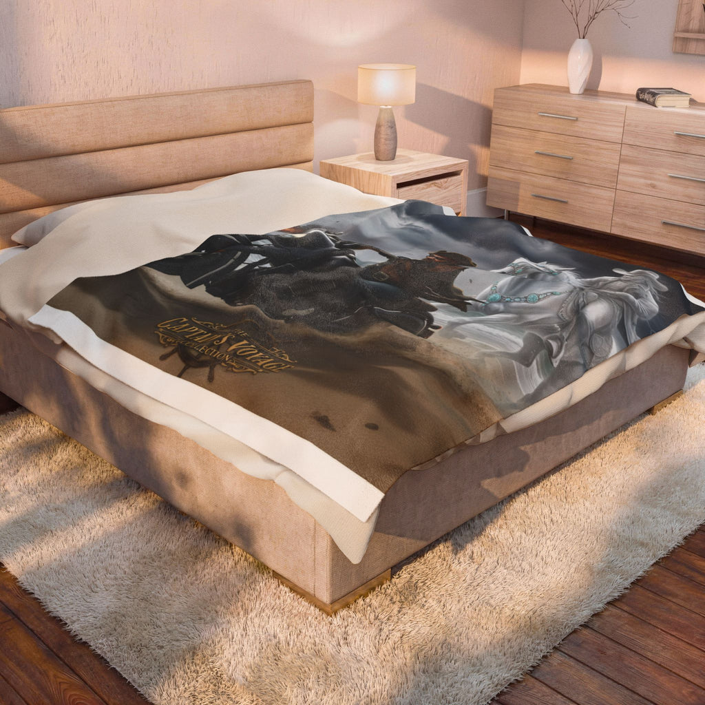 Captain’s Voyage Biker Ghost Rider blanket | Velveteen Plush Blanket