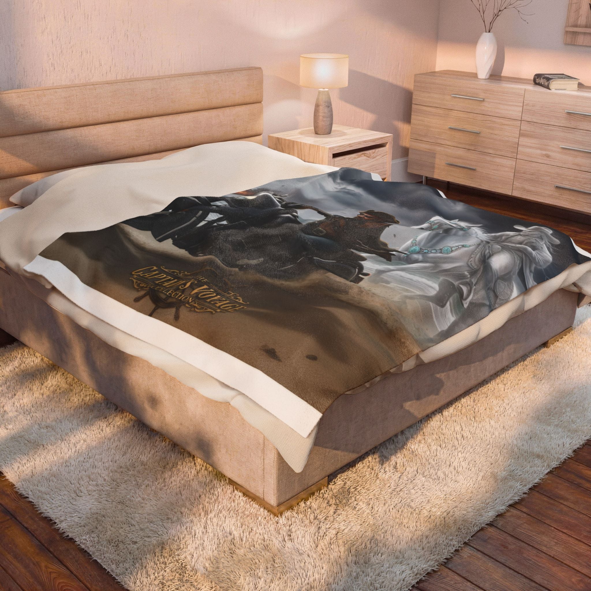 Captain’s Voyage Biker Ghost Rider blanket | Velveteen Plush Blanket