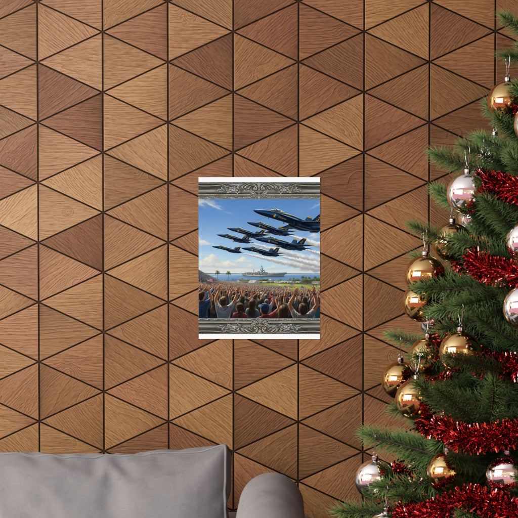 Airshow Navy Blue Angels Poster — Matte Vertical Aviation Print