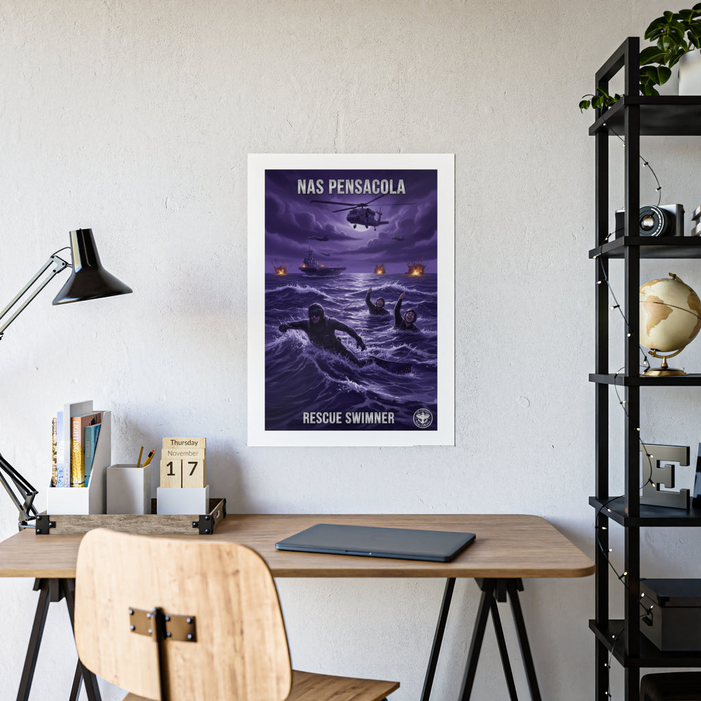 NAS Pensacola Rescue Swimmer Gloss Poster
