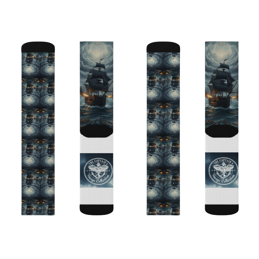 Pirate Ship Sublimation Socks — Nautical Ghost Ship Crew Socks