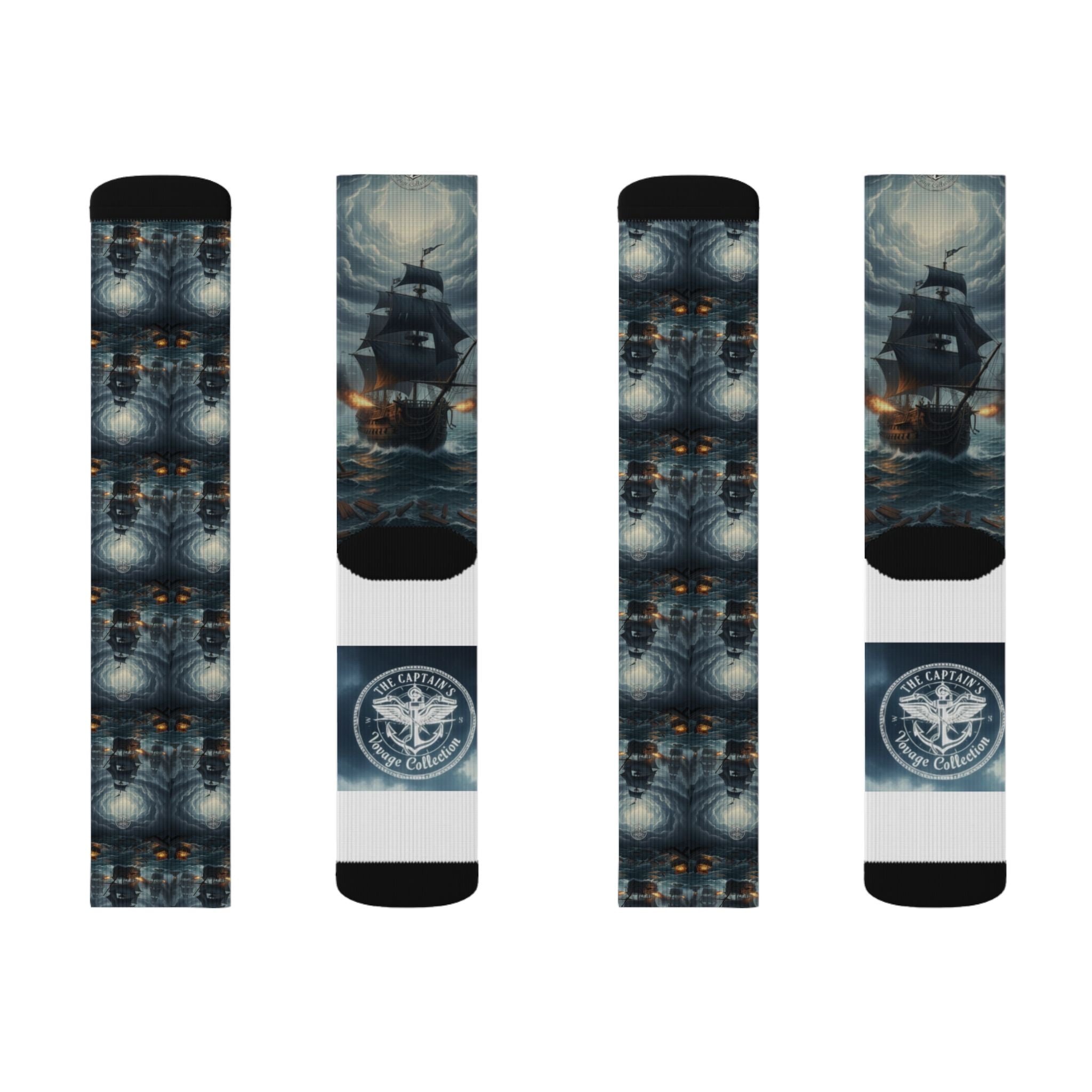 Pirate Ship Sublimation Socks — Nautical Ghost Ship Crew Socks