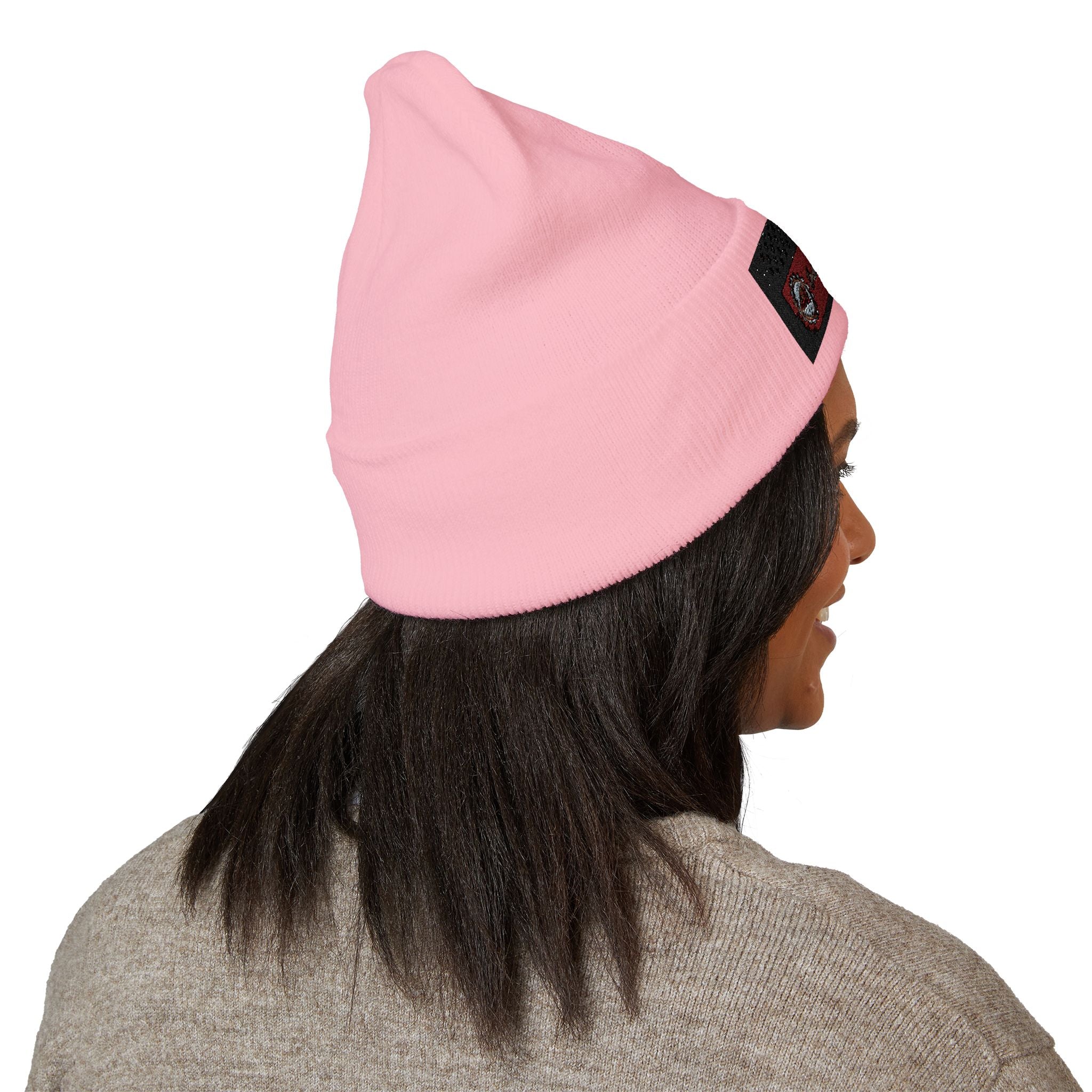 Retro Cassette Embroidered Beanie — Vintage Music Knit Hat