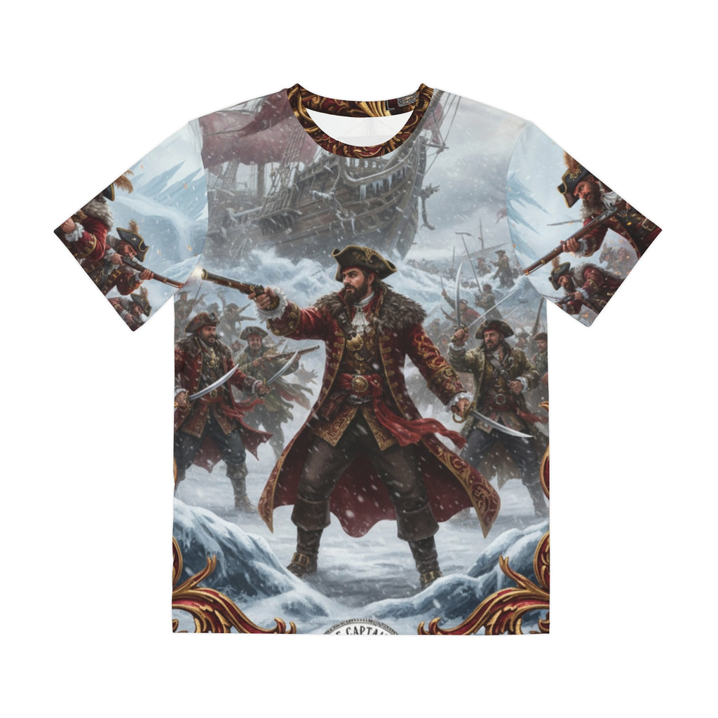 Pirate Captain All-Over Print Tee — Vintage Naval Battle Graphic