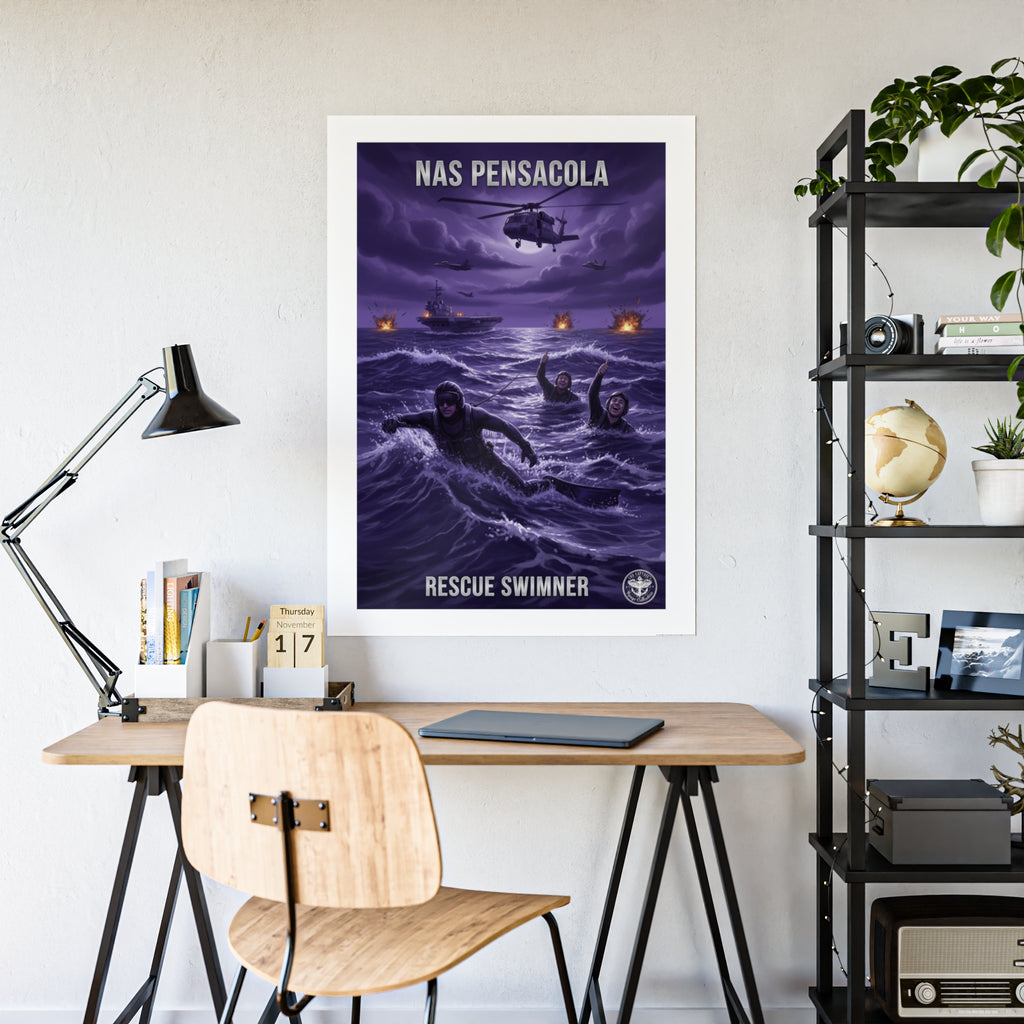 NAS Pensacola Rescue Swimmer Gloss Poster