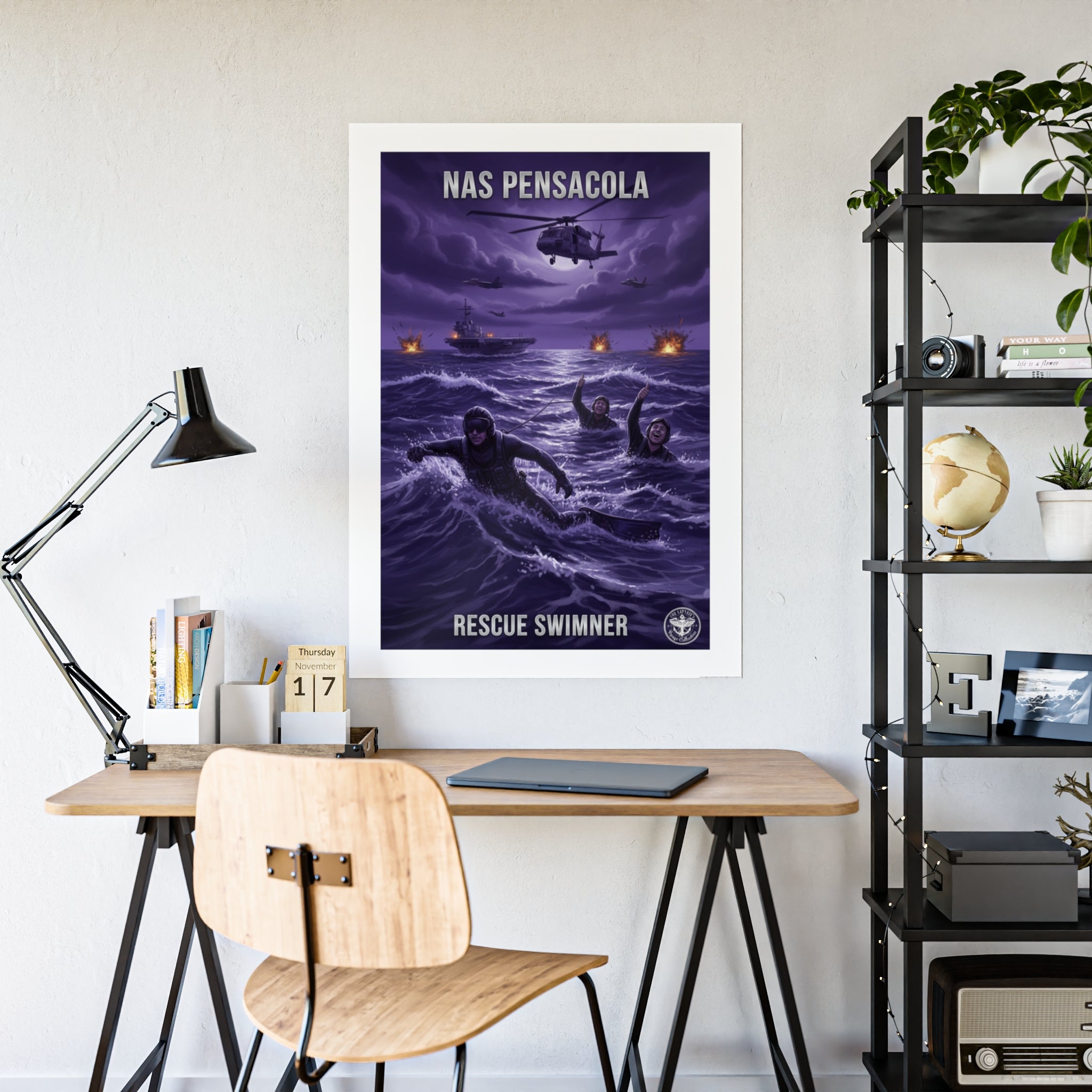 NAS Pensacola Rescue Swimmer Gloss Poster