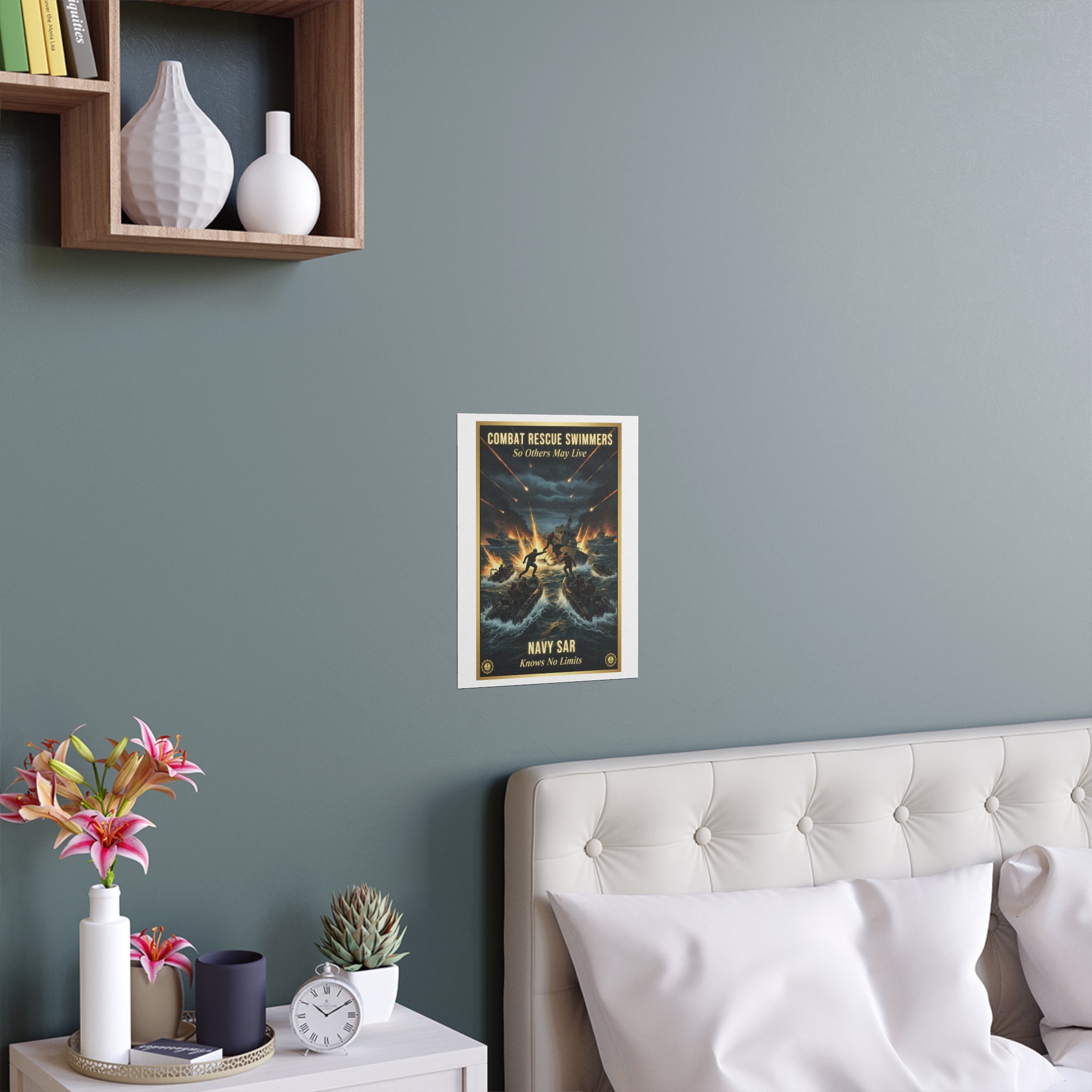 Combat Rescue Swimmers Silk Poster — 'So Others May Live' Navy SAR Wall Art